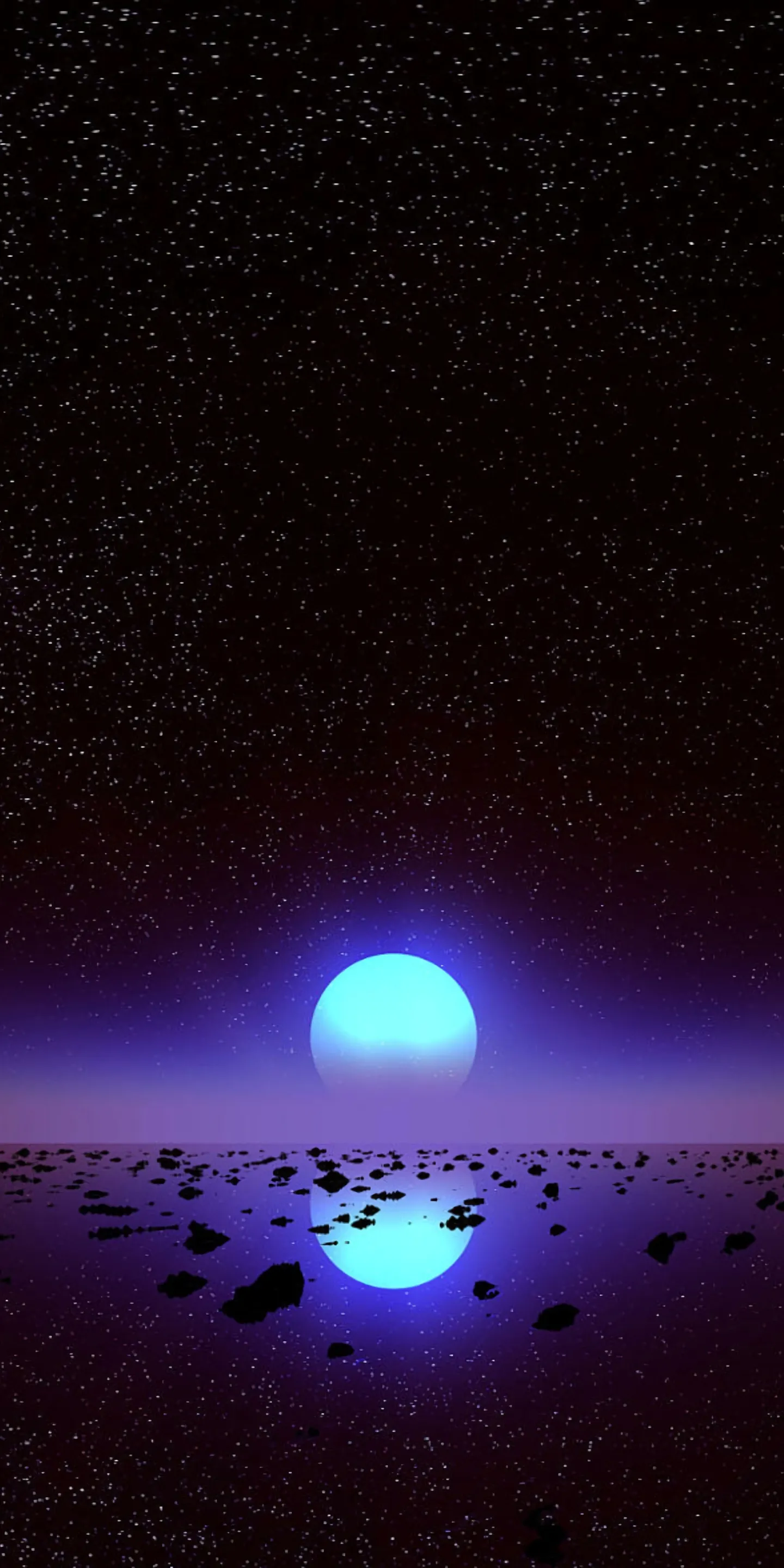 Glowing Blue Orb Floating in Dark Universe Wallpaper