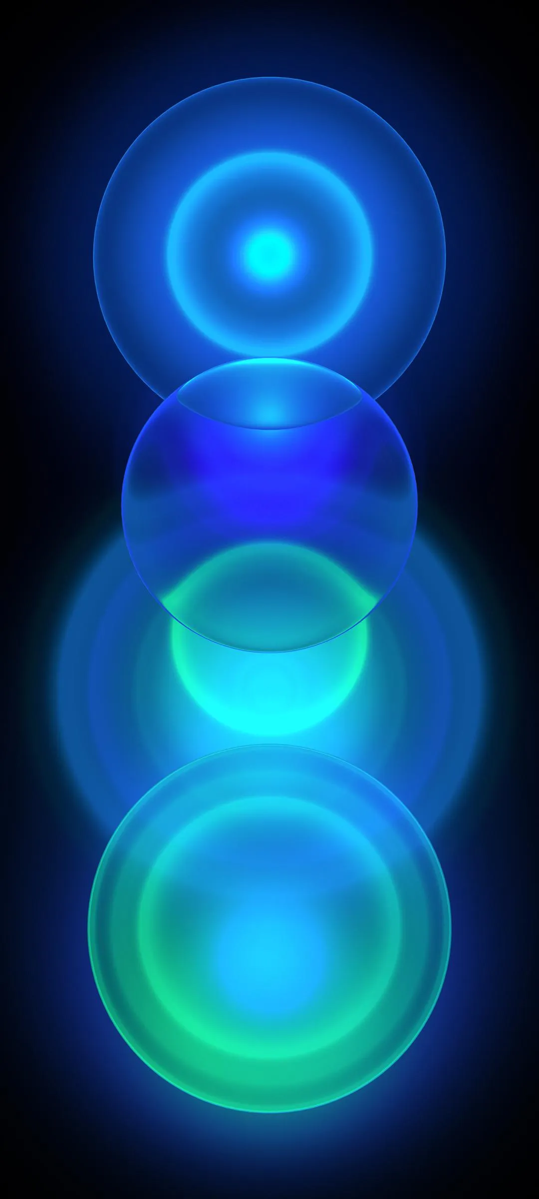 Glowing Blue Orbs Forming Futuristic Light Rings Wallpaper