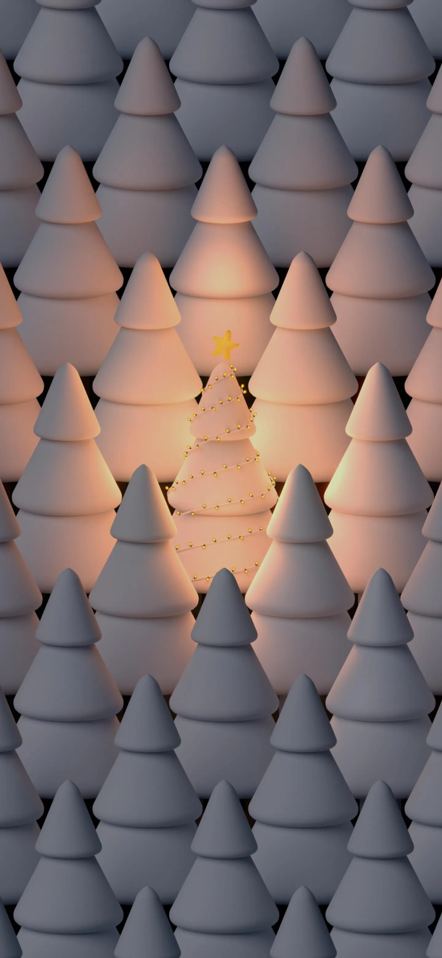 Glowing Christmas Tree Shines Bright in Winter Night