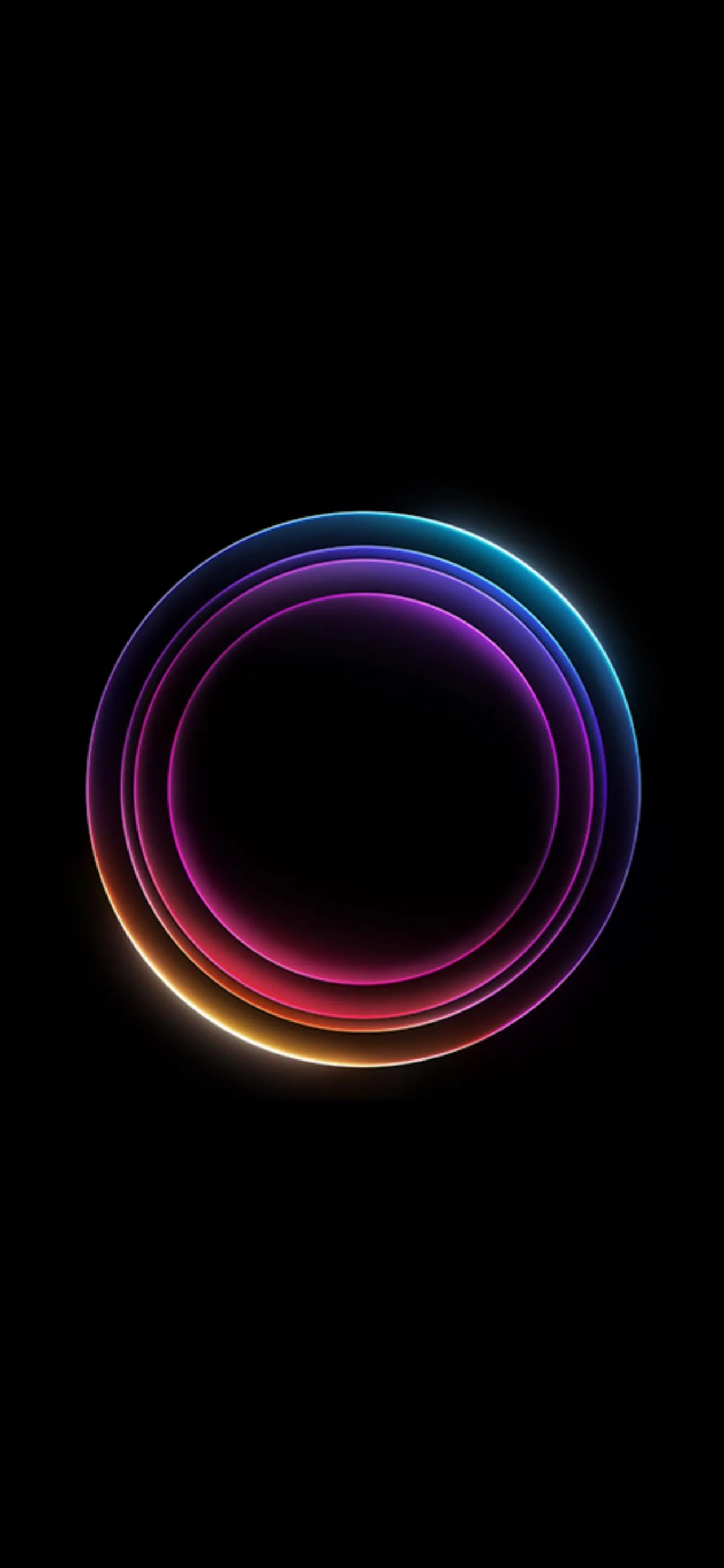 Glowing Circular Neon Ring on Dark Minimal Surface