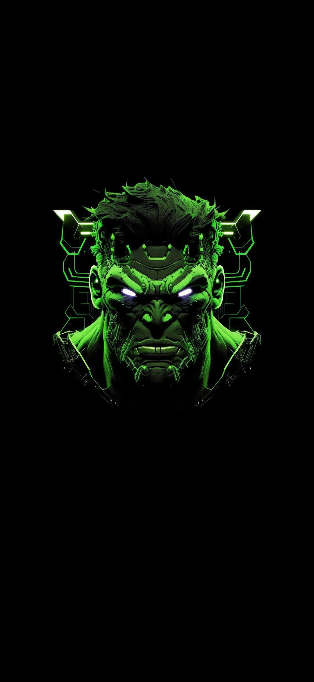 Glowing Green Skull Digital Art Mobile Wallpaper HD
