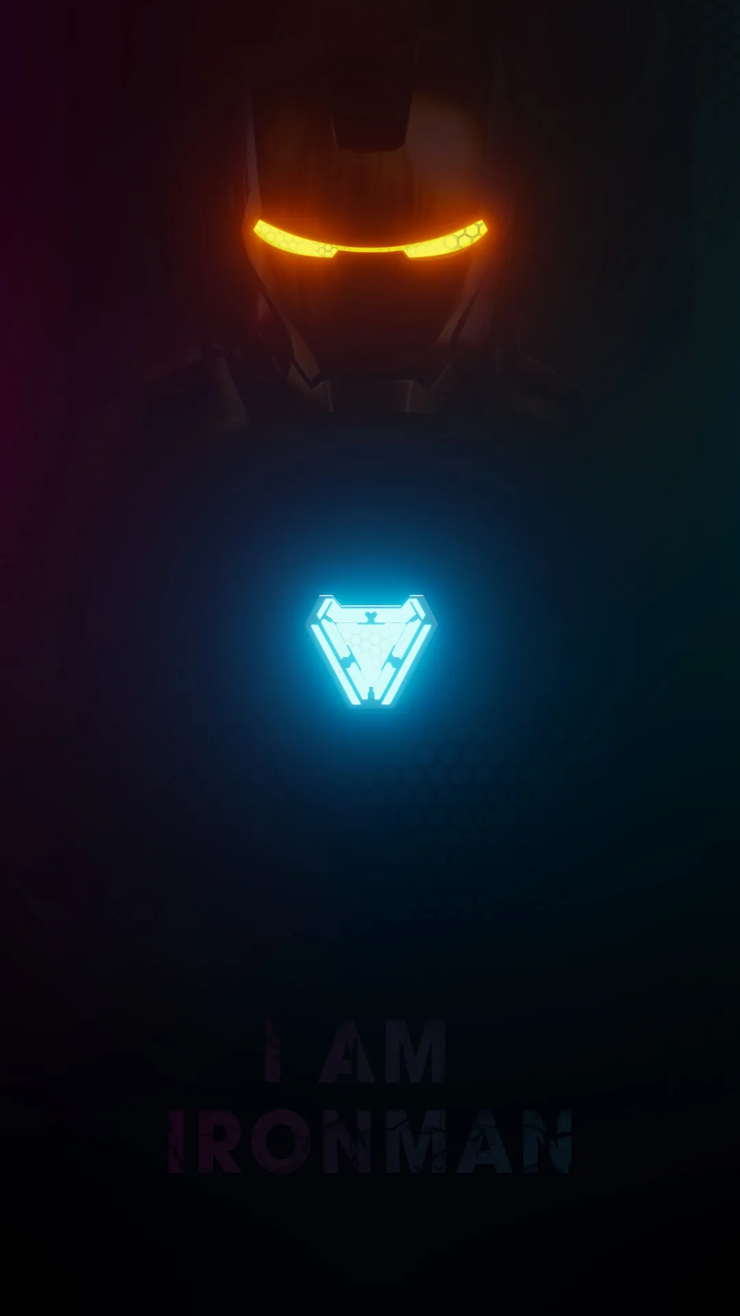 Glowing Iron Man Arc Reactor in Shadow Design Wallpaper