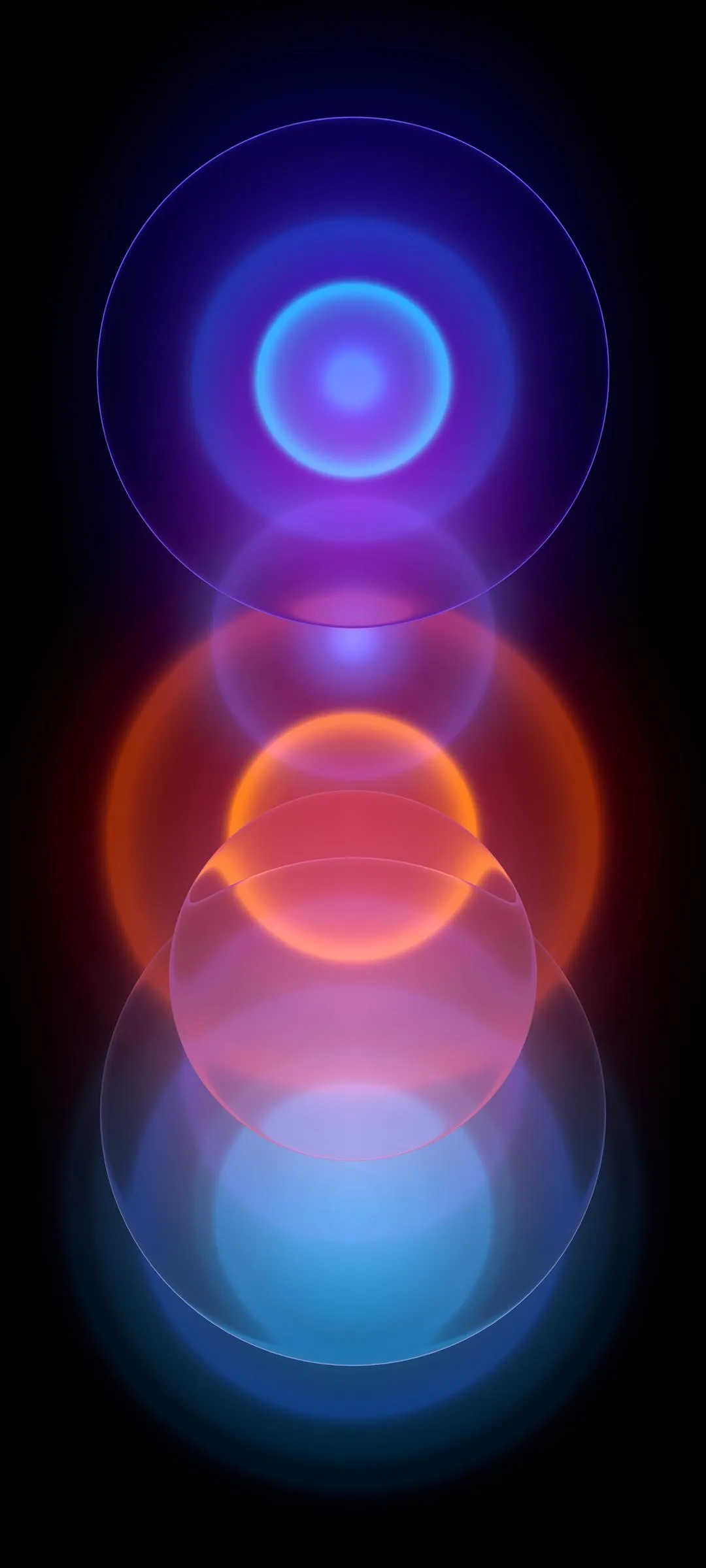 Glowing Neon Circles with Futuristic Light Pattern Wallpaper