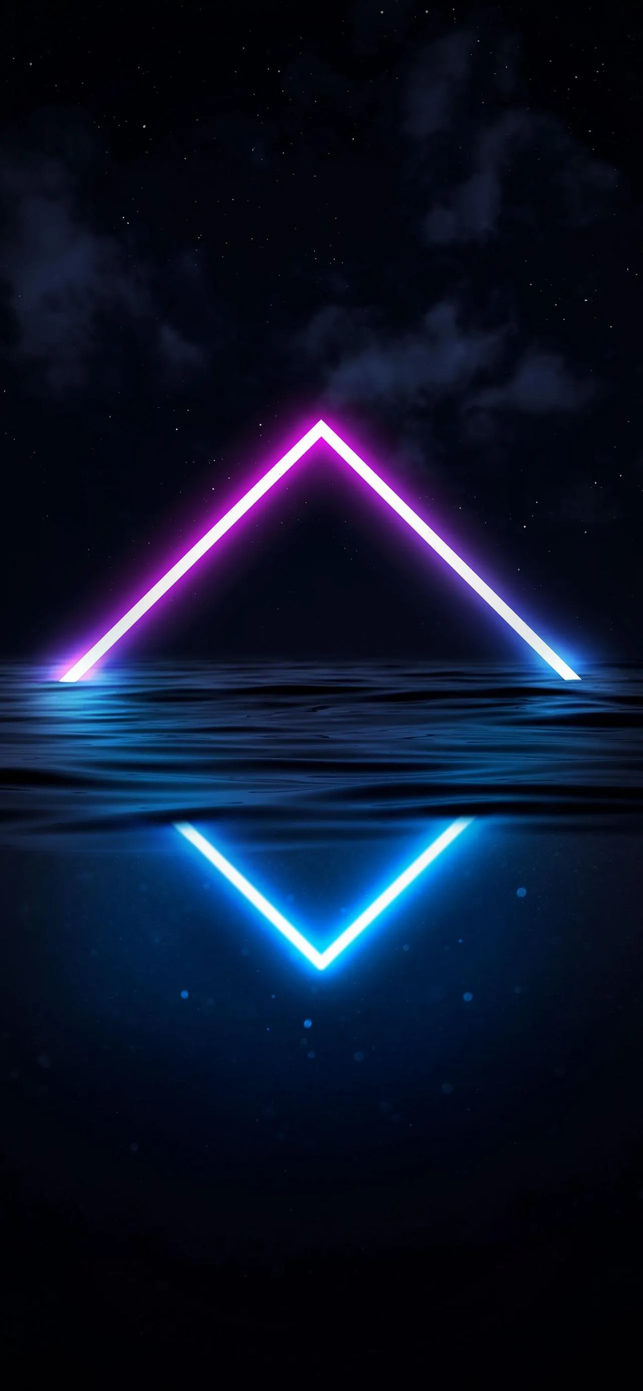 Glowing Neon Triangle Futuristic Light Art Wallpaper