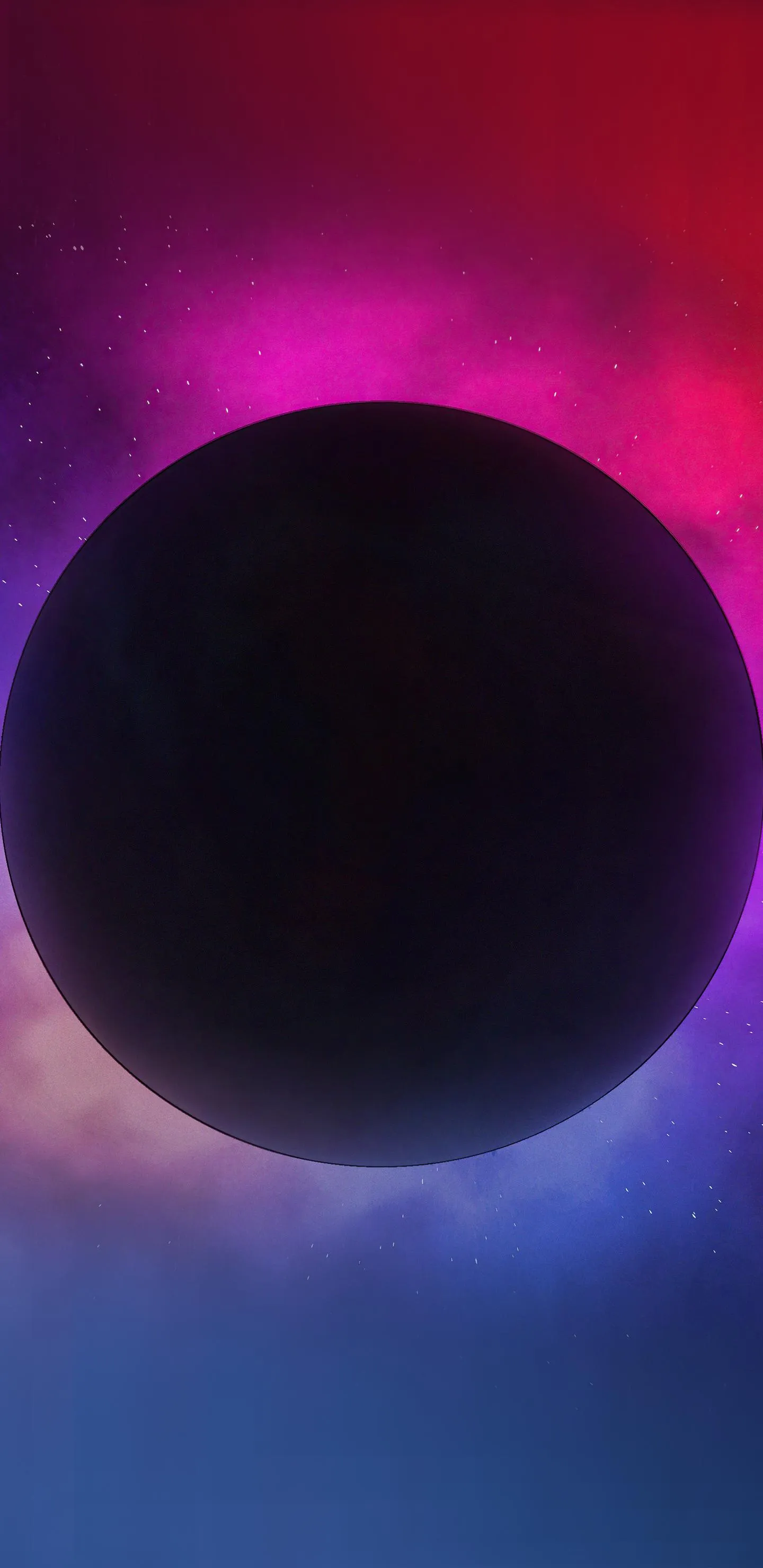 Glowing Planet Eclipse in Space with Pink Blue Atmosphere