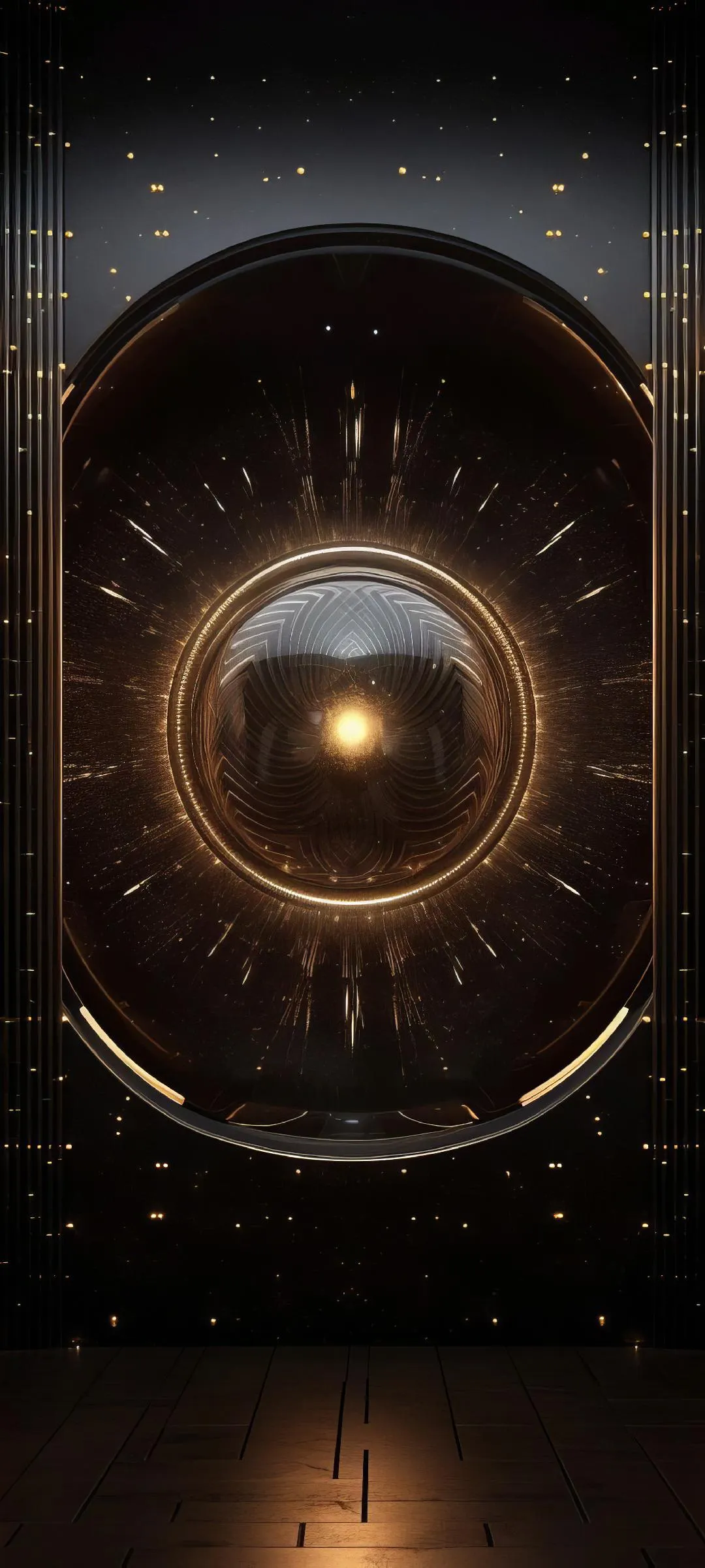 Glowing Portal or Sci Fi Device with Gold Light Wallpaper