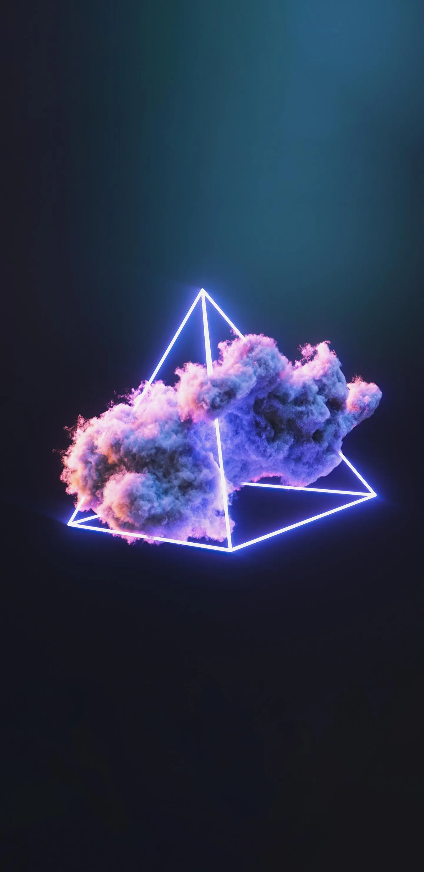 Glowing Purple Cloud Floating in Dark Empty Space Wallpaper