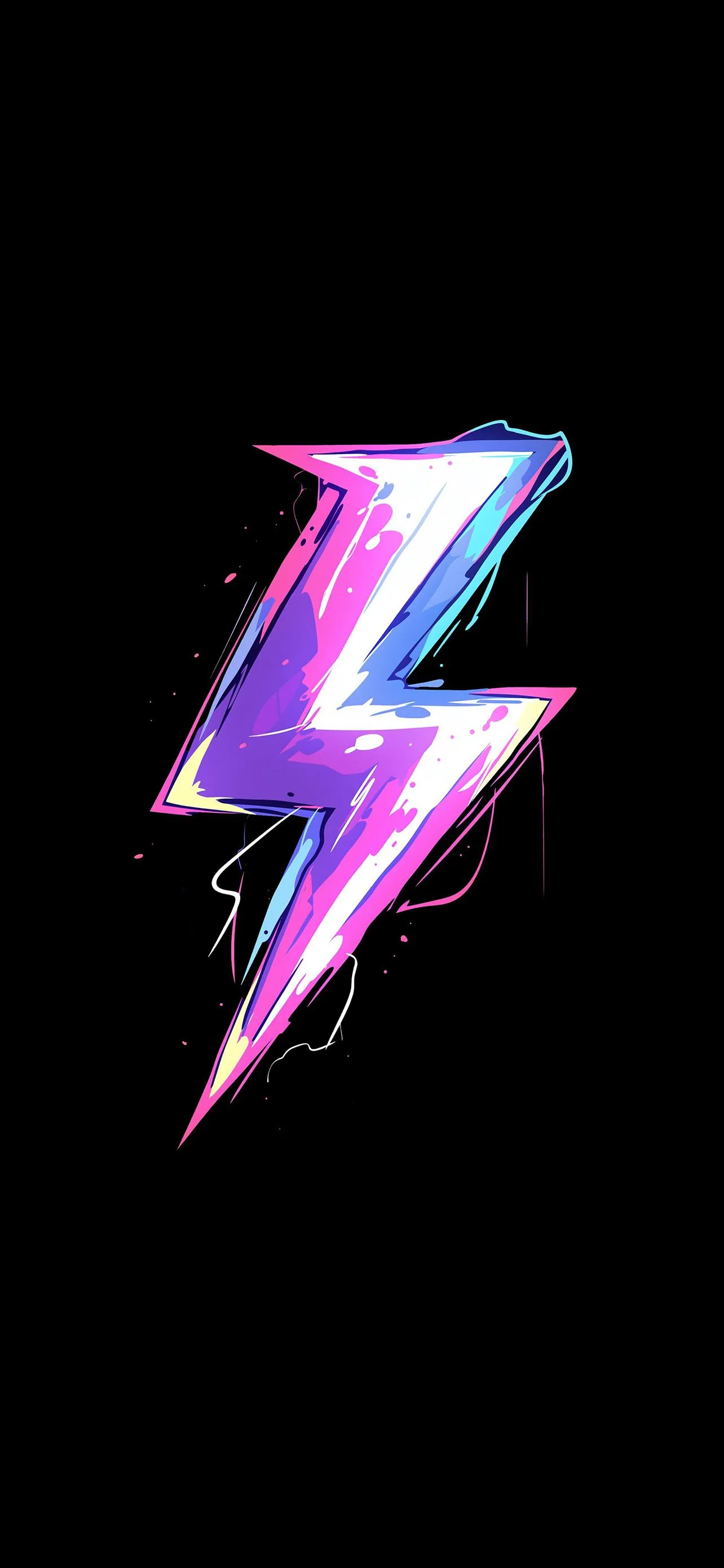 Glowing Purple Lightning Bolt in Dark Background Wallpaper