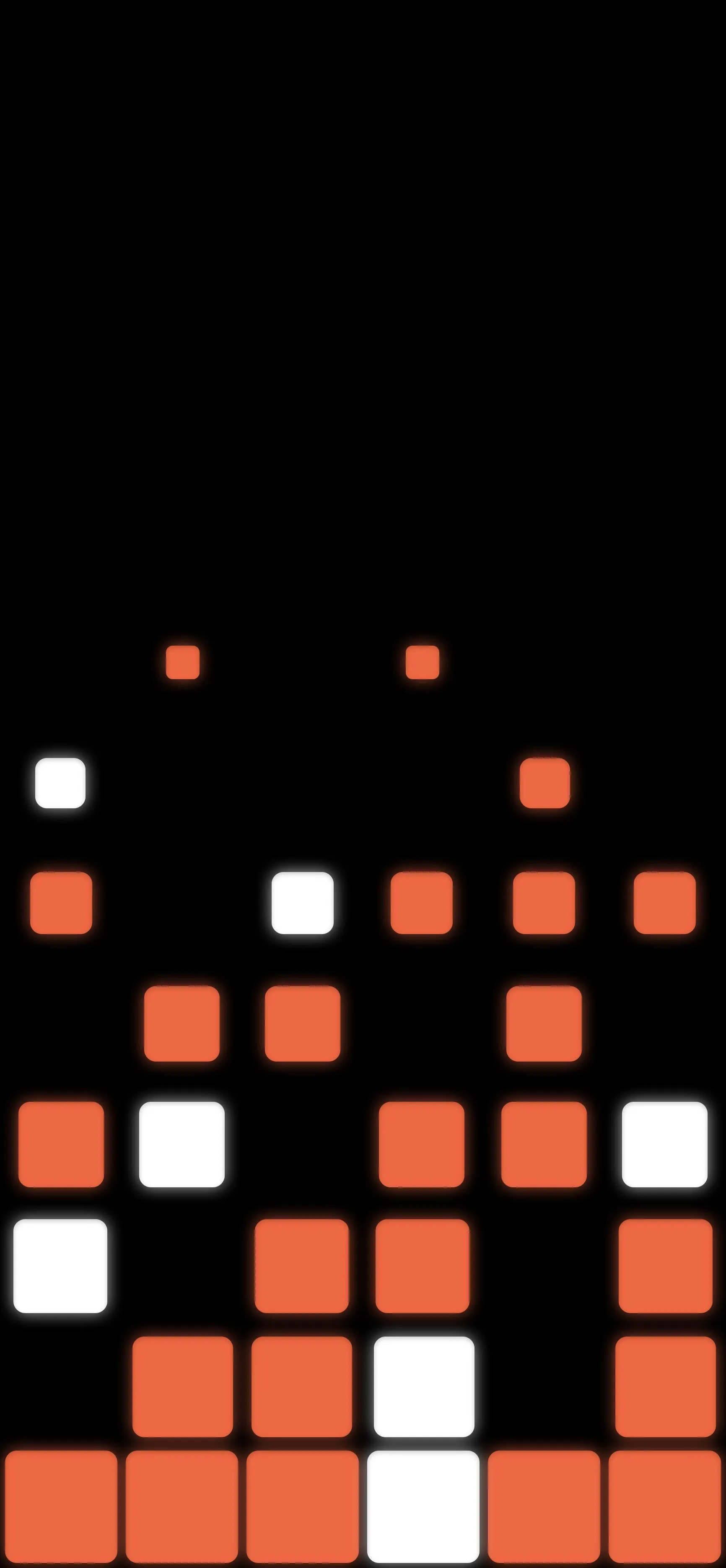 Glowing Red Digital Squares on Black Background Wallpaper