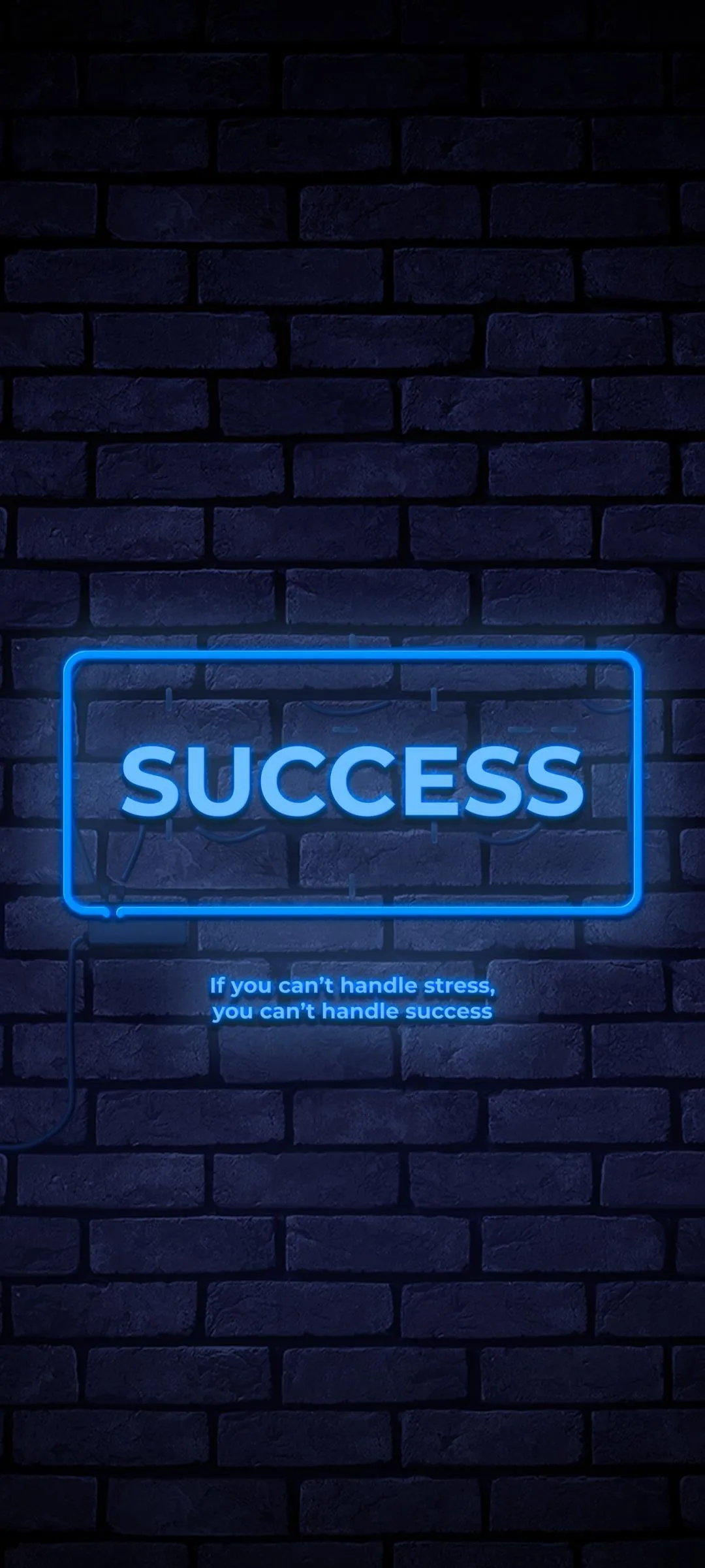 Glowing Success Sign on Brick Wall Background for Motivation