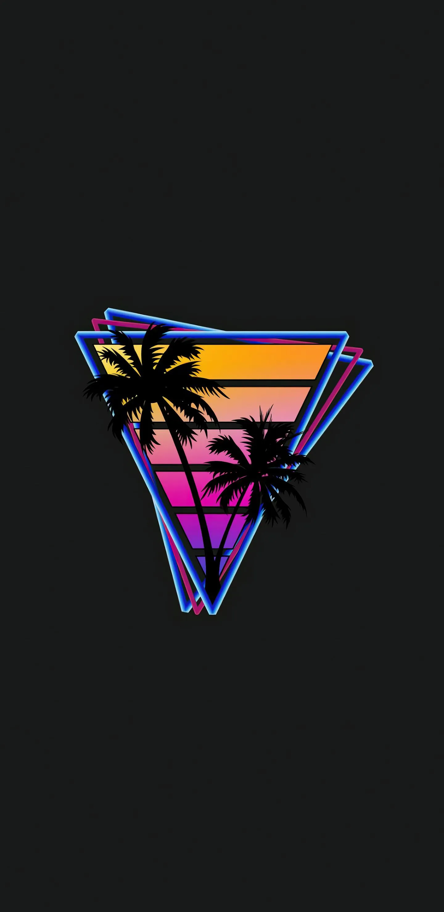 Glowing Triangle Neon Tech Inspired Artwork Wallpaper