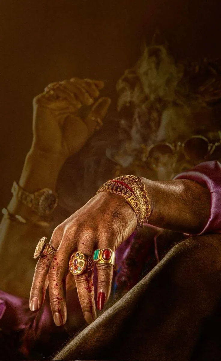 Golden Hand of Statue in Spiritual Light Setting Wallpaper