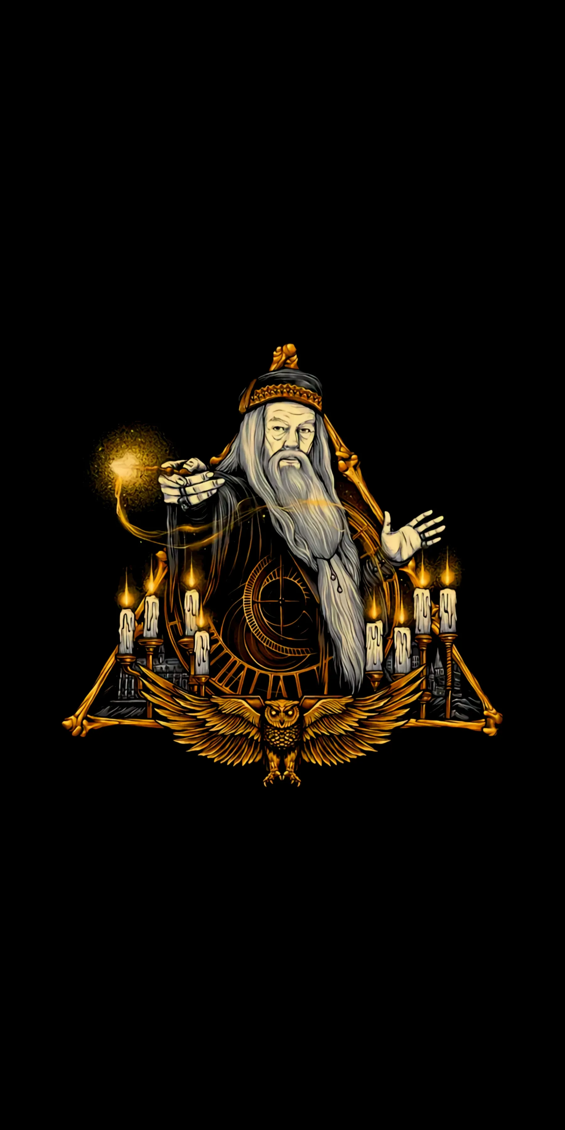 Golden Sculpture on Black Background Artistic Look Image