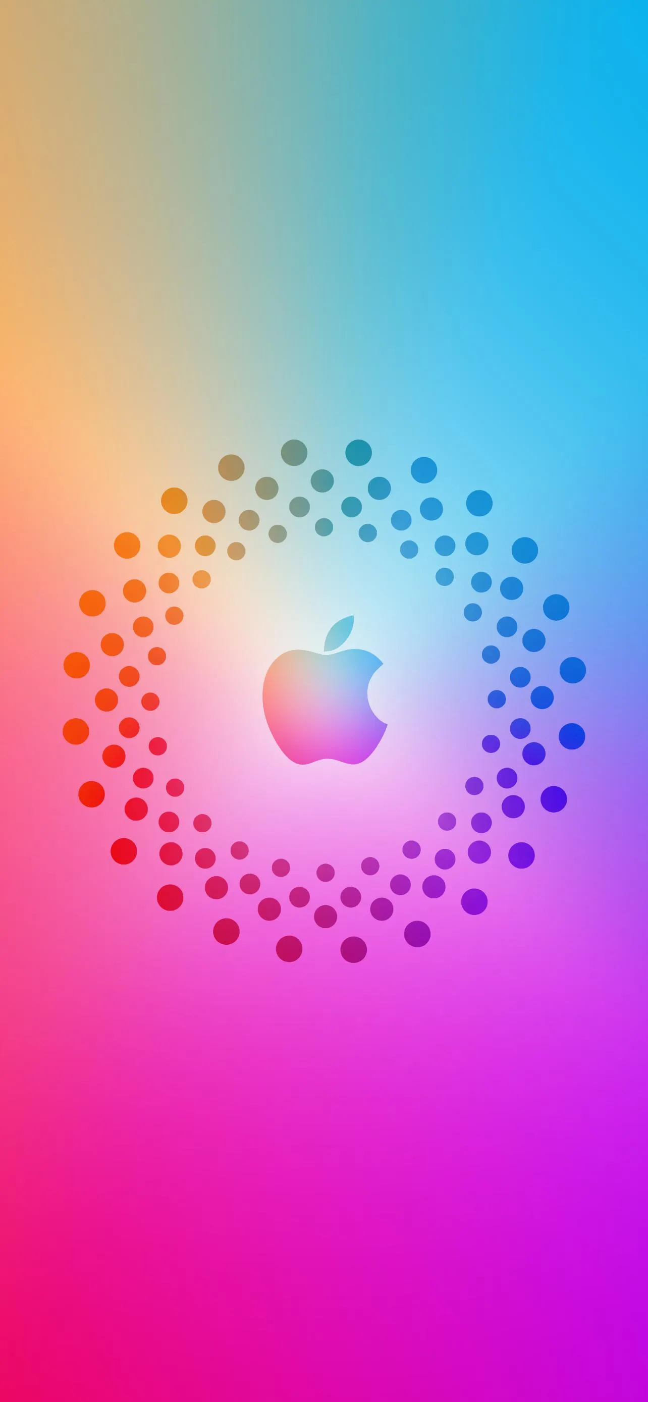 Gradient Abstract Circles with Modern Digital Apple Logo