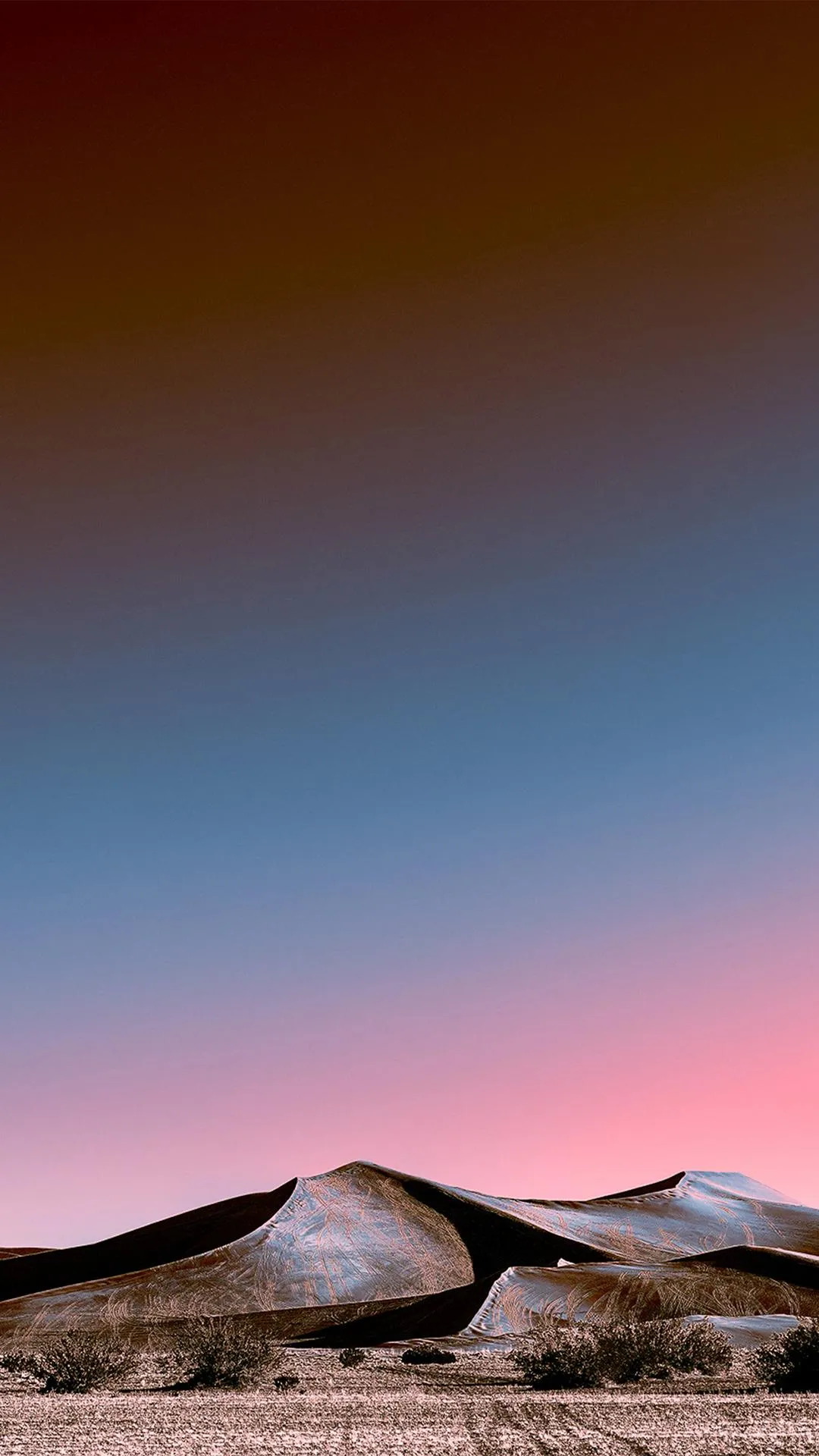 Gradient Desert Landscape under Soft Pink Sky Wallpaper