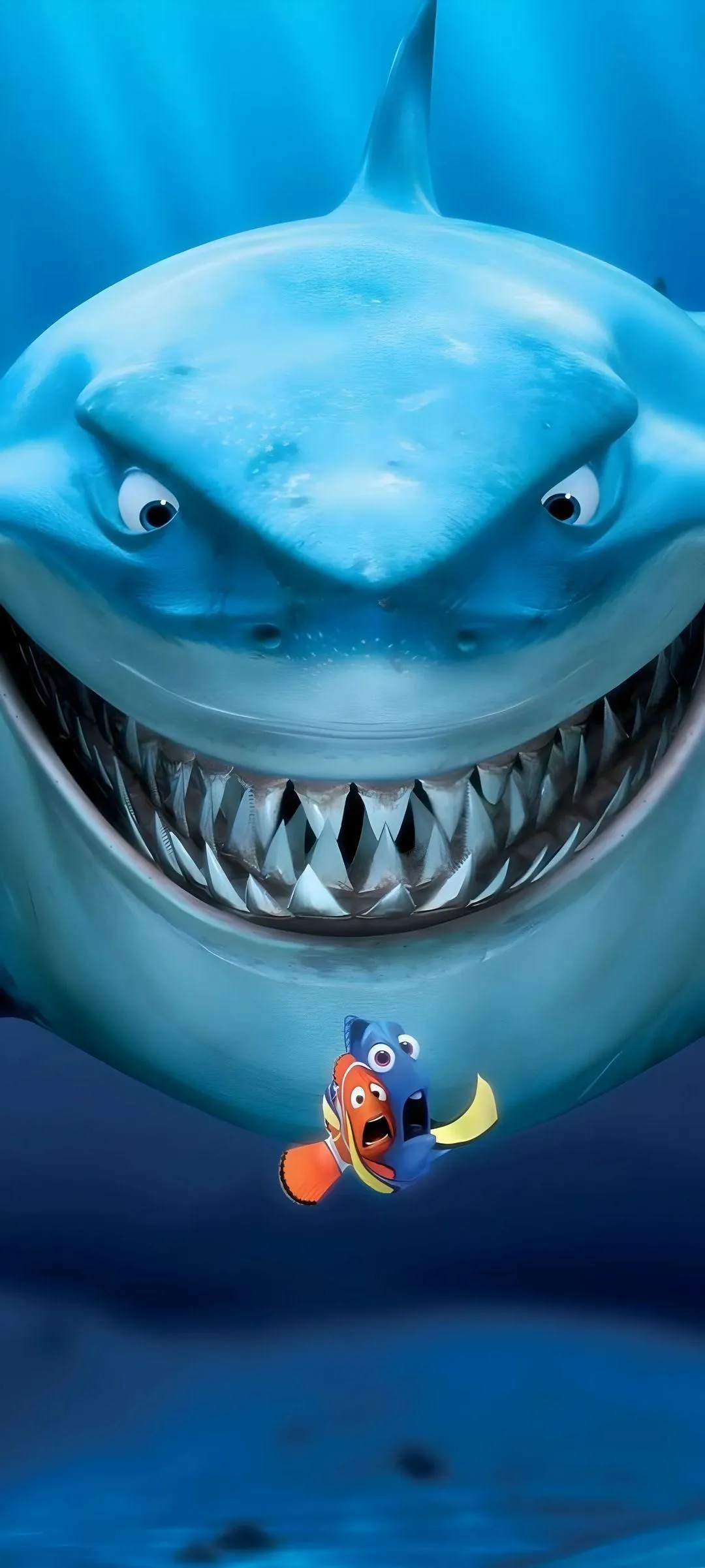 Great White Shark Smiling in Blue Ocean Nemo Movie Wallpaper