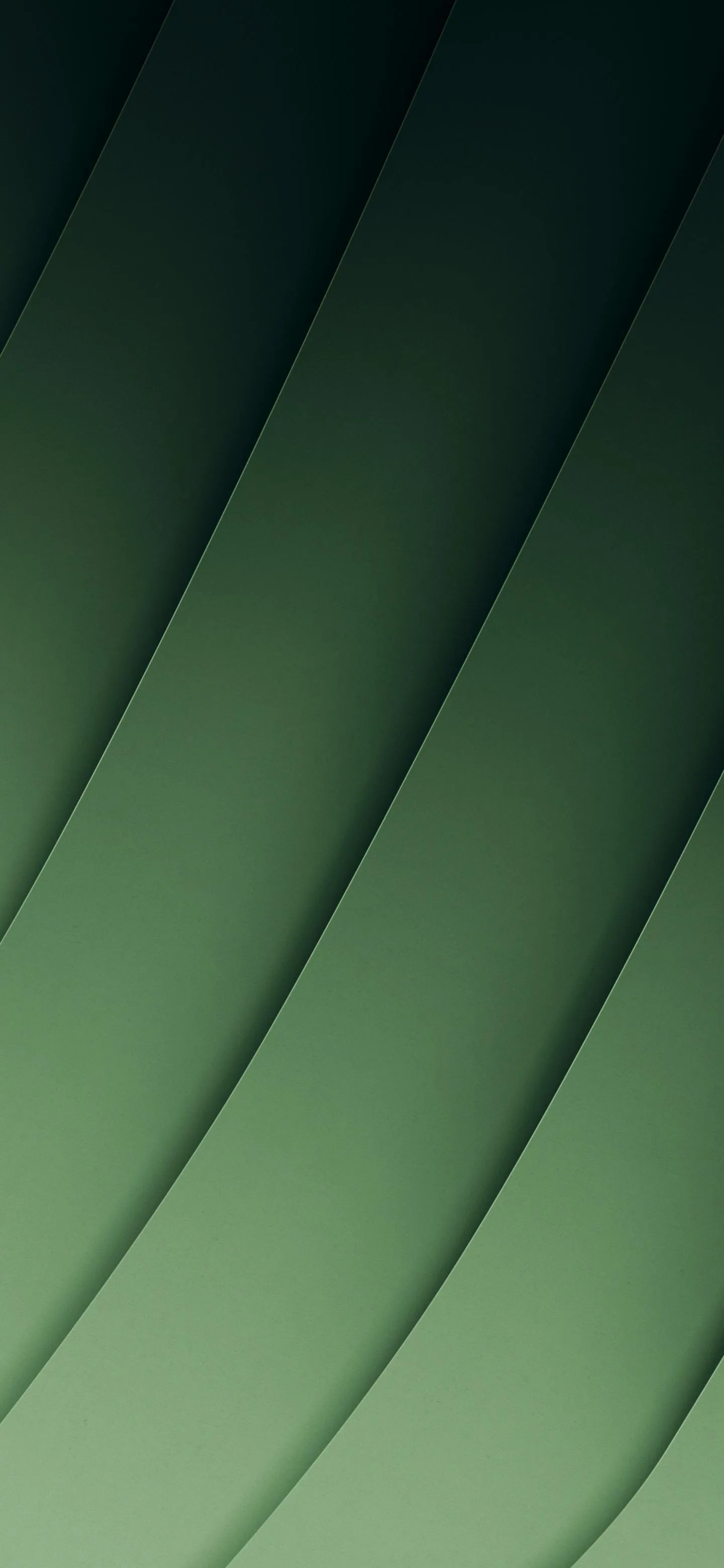 Green Abstract Curves in Layered Minimal Design Wallpaper