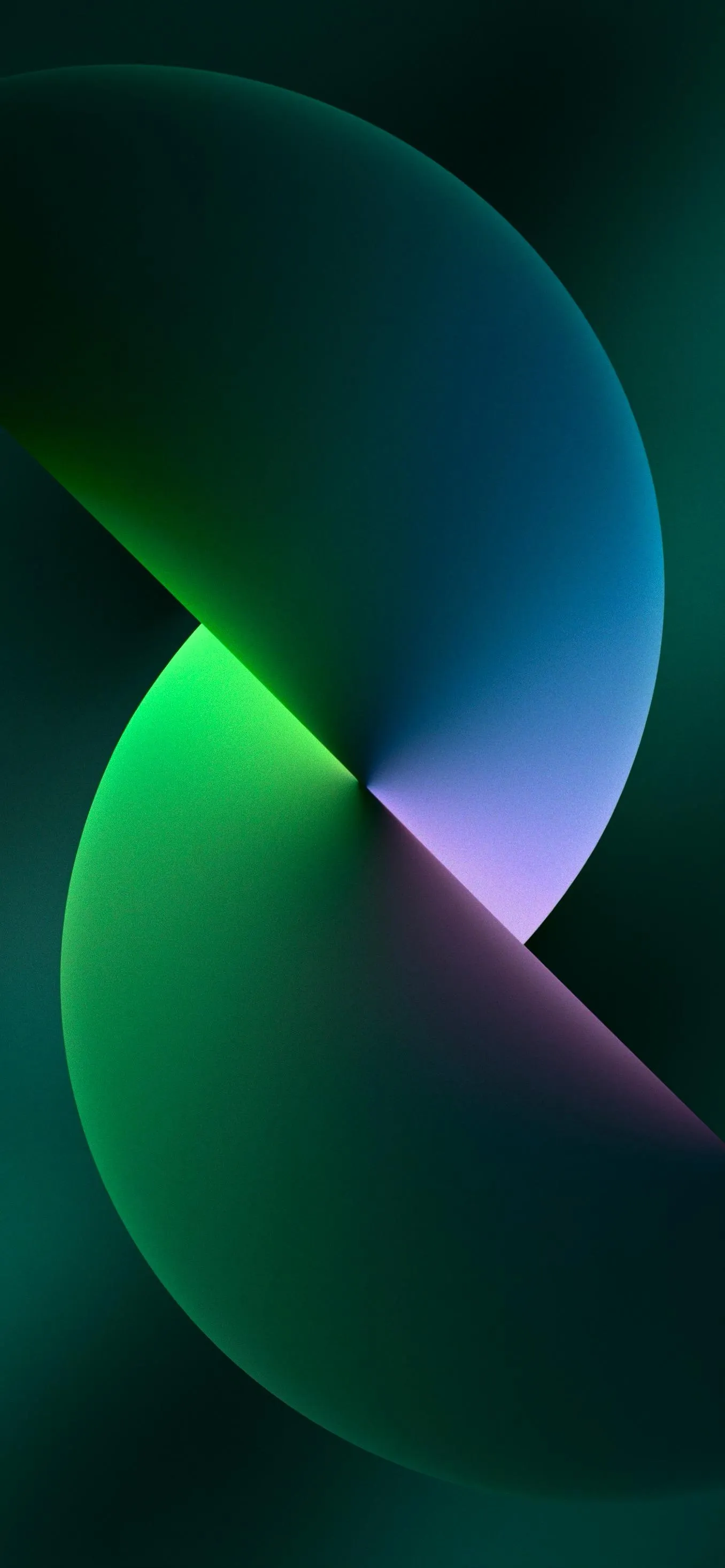 Green and Purple Abstract Waves Mobile Background Wallpaper
