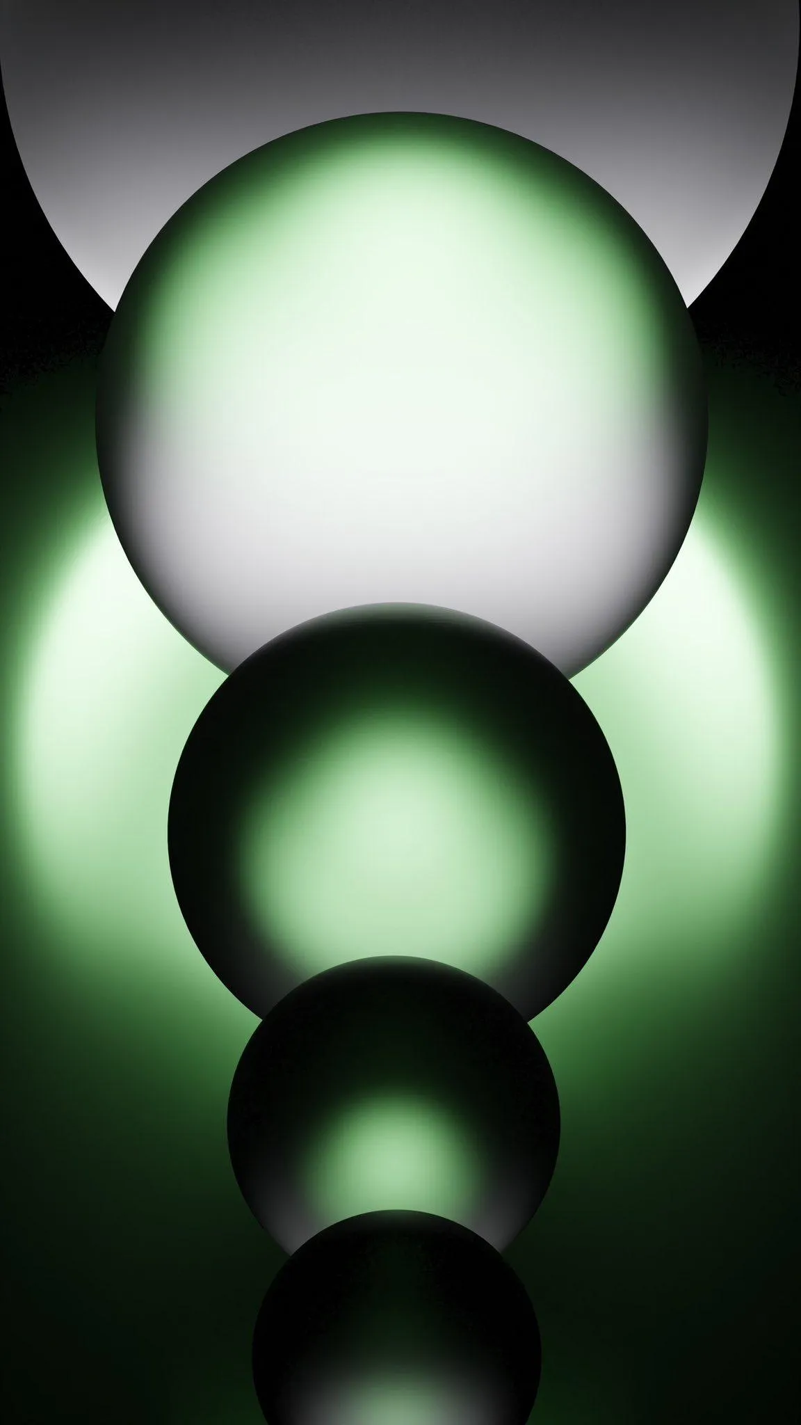 Green and White 3D Orb Wallpaper for Mobile Devices