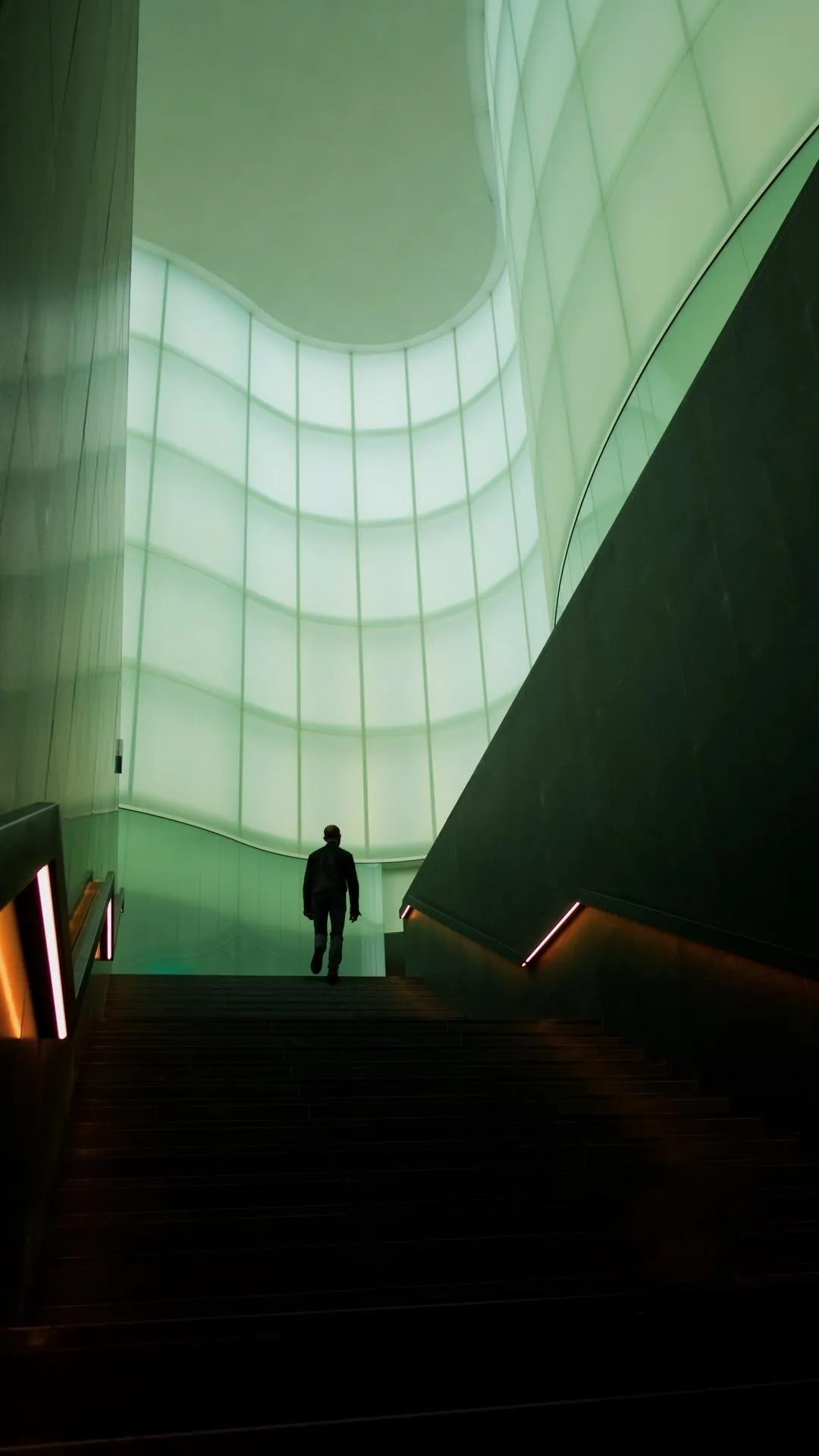 Green Architectural Light Wallpaper for Mobile Users