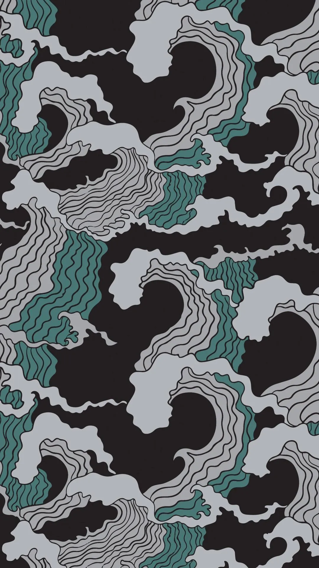 Green Camo Pattern Forming Modern Rough Texture Design