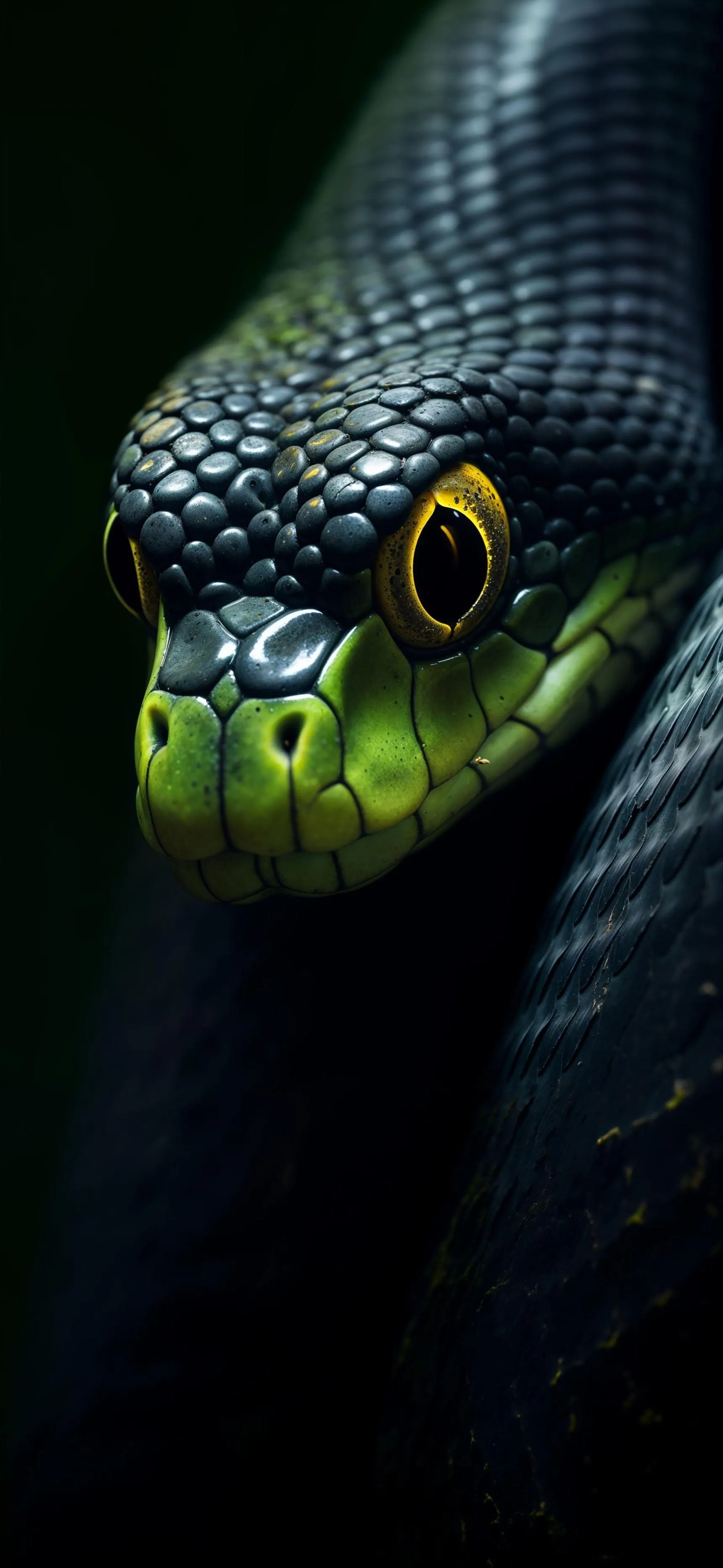 Green Eyed Reptile with Detailed Scales for Vivid Focus