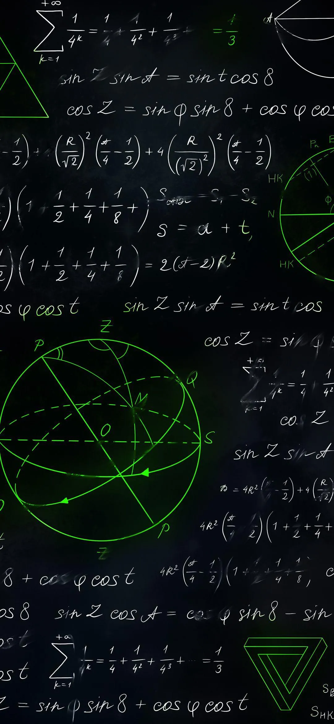 Green Glowing Symbols in Dark Hacker Matrix Style Wallpaper