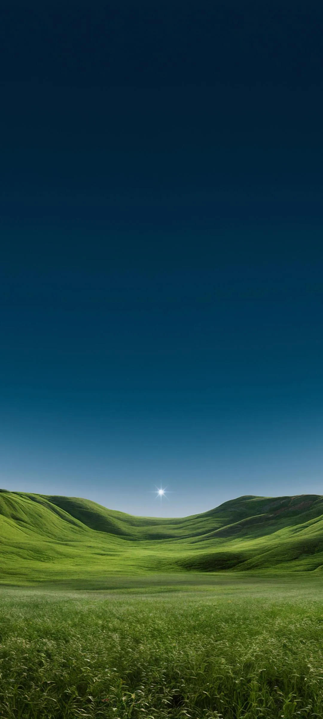 Green Hills Under Clear Blue Sky Landscape Scene Wallpaper