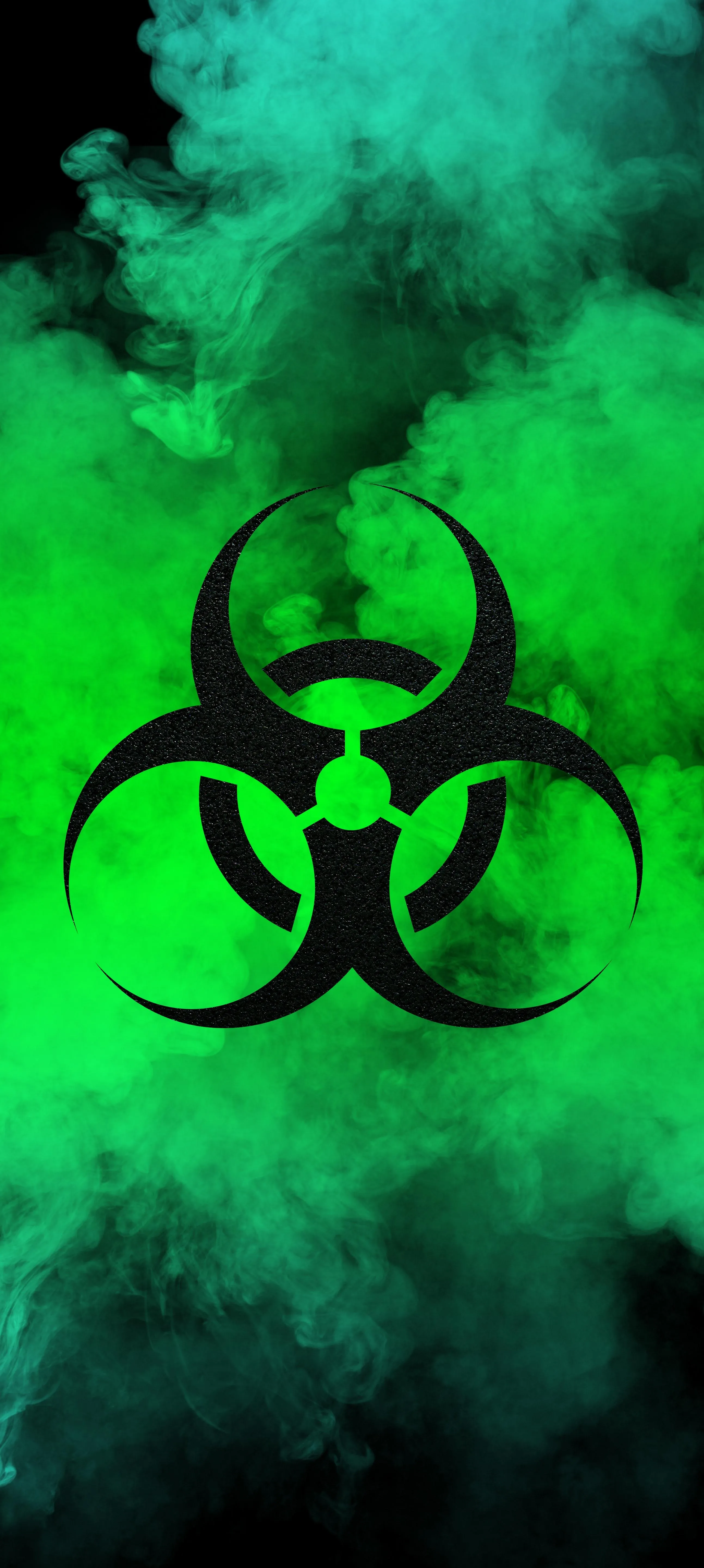 Green Toxic Biohazard Symbol with Smoke Art HD Image