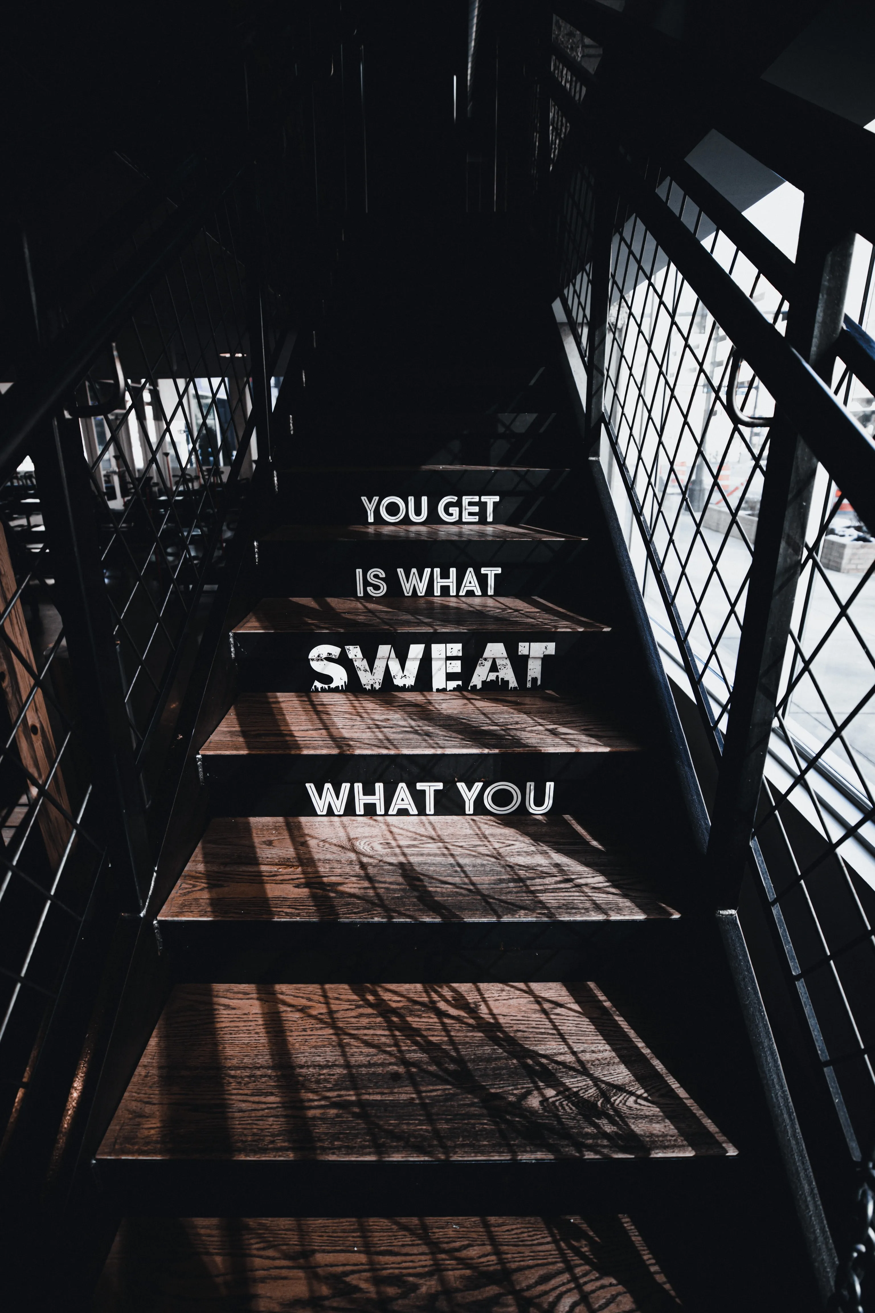 Gym Stairs with Motivational Workout Quote Wallpaper