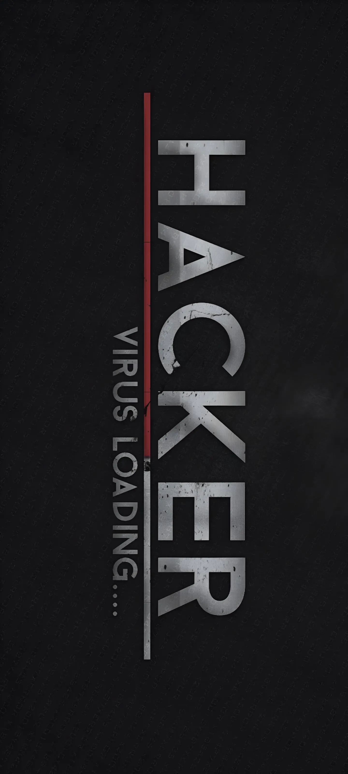 Hacker Text on Black Background With Vertical Lines Wallpaper