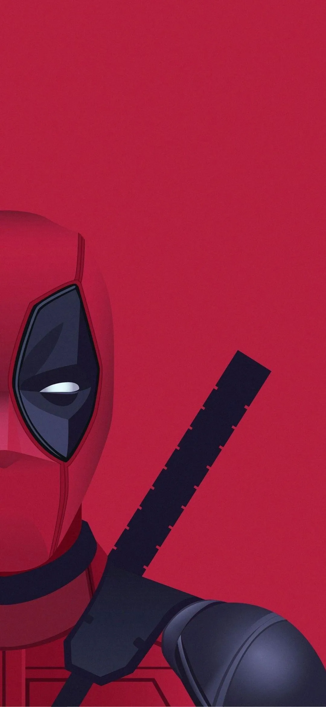 Half Face of Deadpool Hero Minimal Art Mobile Wallpaper
