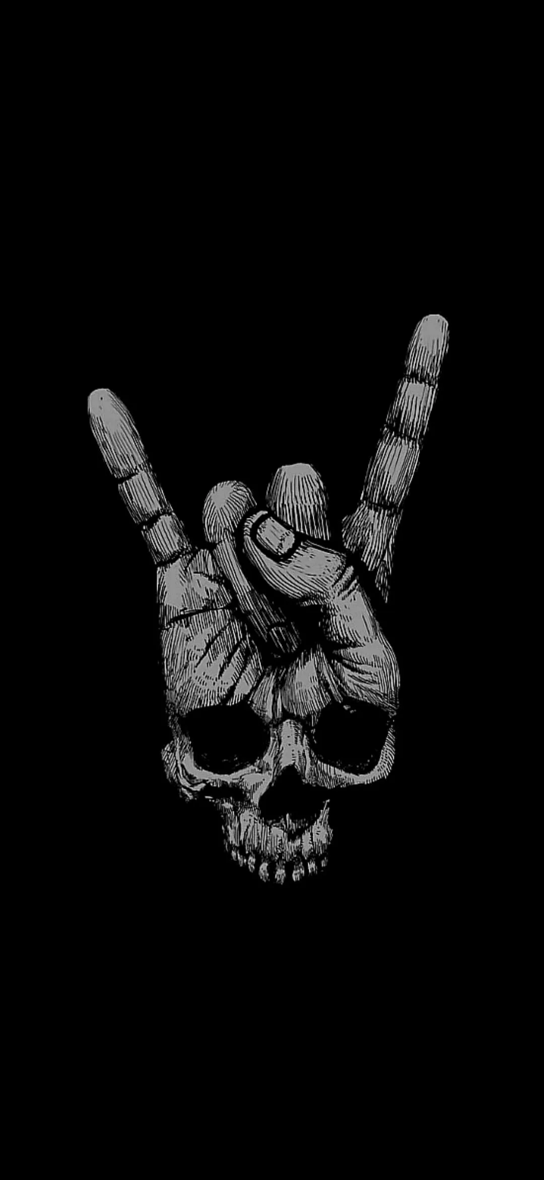 Hand Gesture Peace Sign on Dark Background Wallpaper