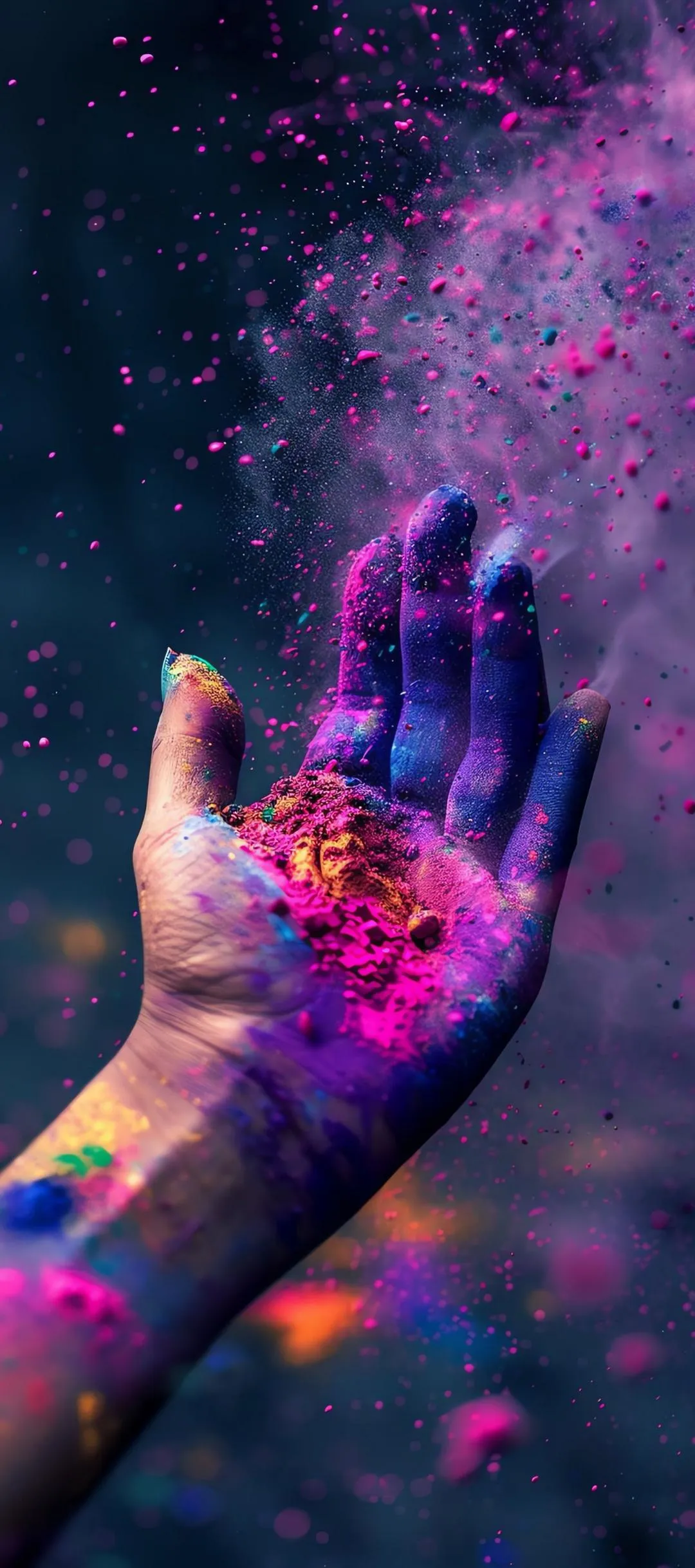 Hand Painted in Neon Light with Galaxy Star Effects