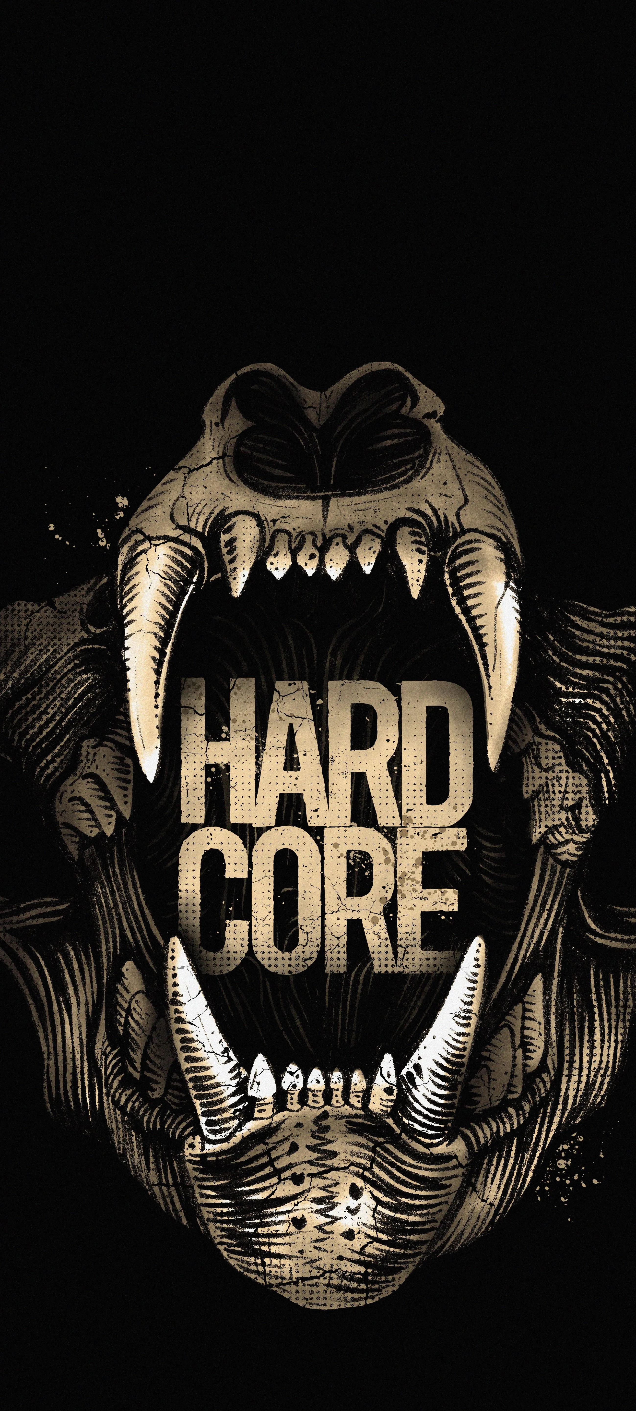 Hardcore Typography with Animal Skull Artwork Wallpaper