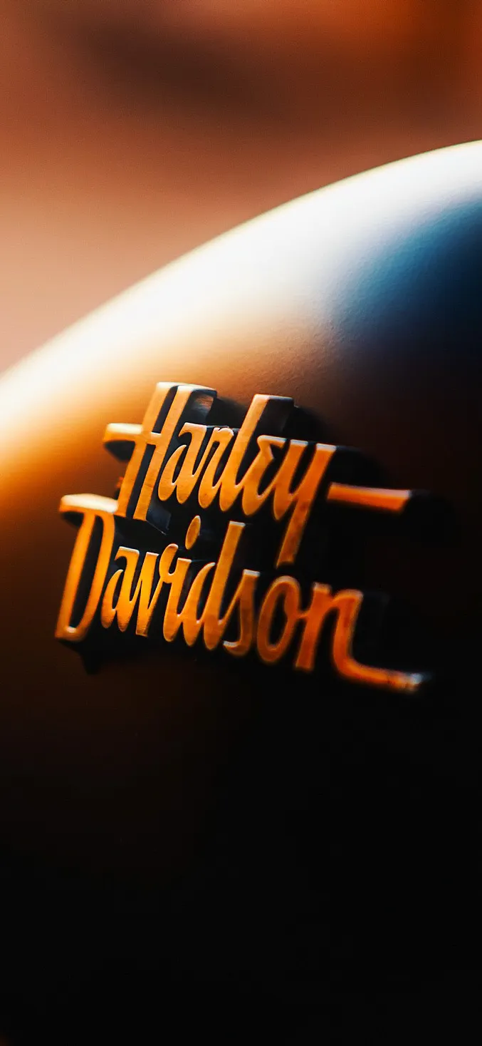 Harley Davidson Bike Logo With Retro Orange Glow Wallpaper
