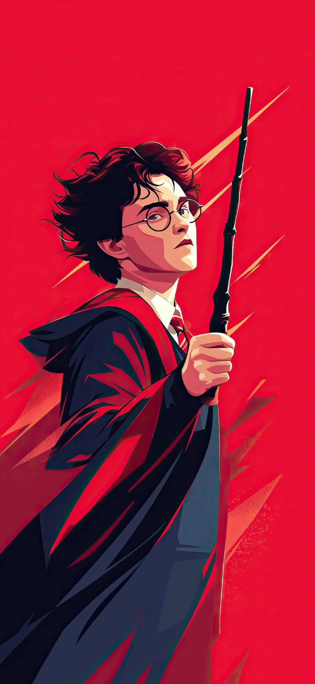 Harry Potter Holding Magical Wand With Red Aura Wallpaper
