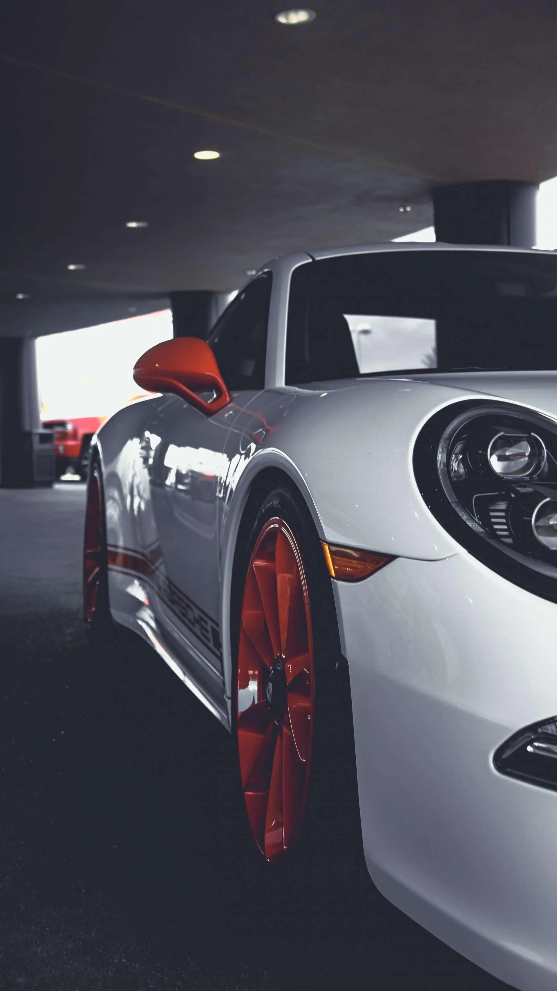 High Performance Sports Car With Rear View Focus Wallpaper