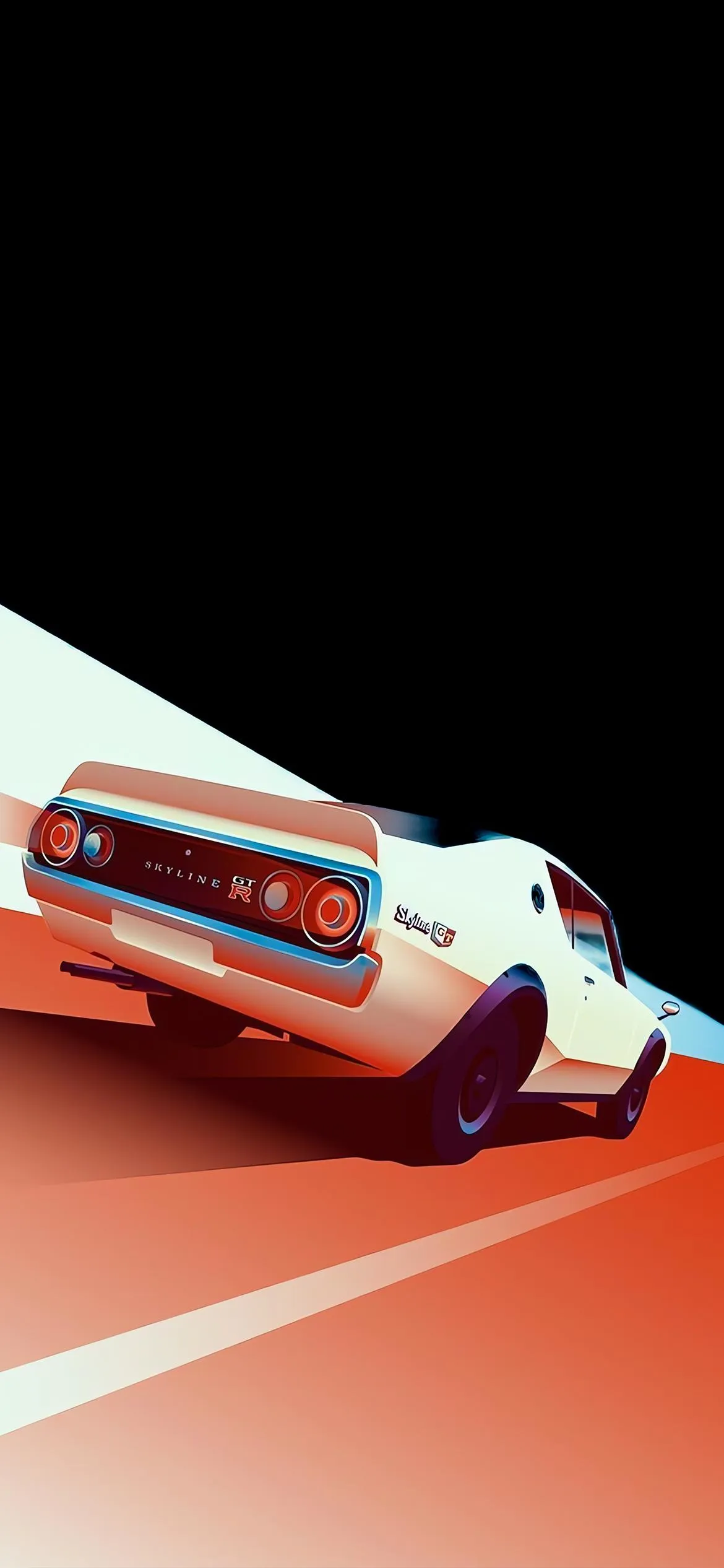 High Speed White Car Racing Wallpaper for Modern Phones