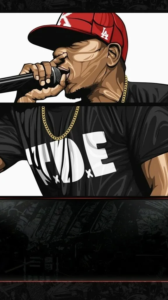 Hip Hop Artist Performing Stage with Strong Bold Expression