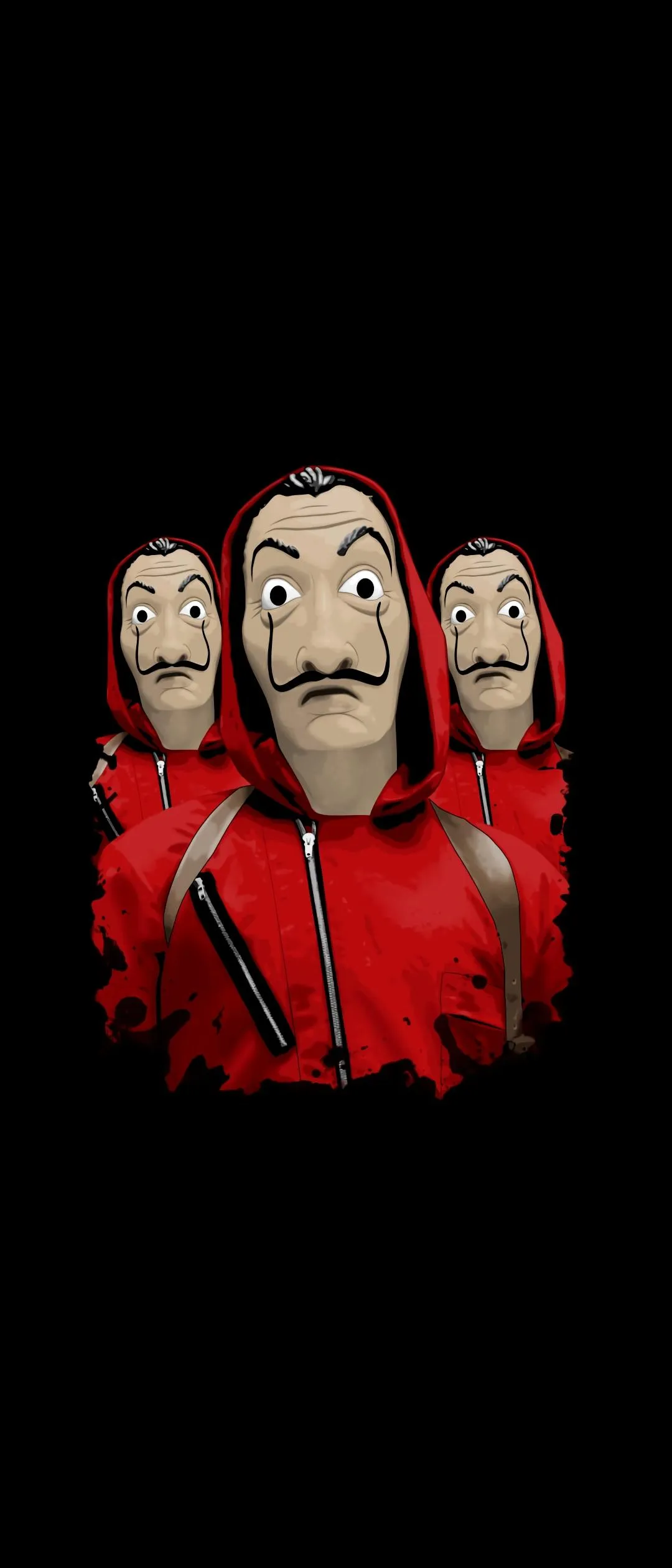 Horror Masked Faces Dark Red Themed Background Wallpaper