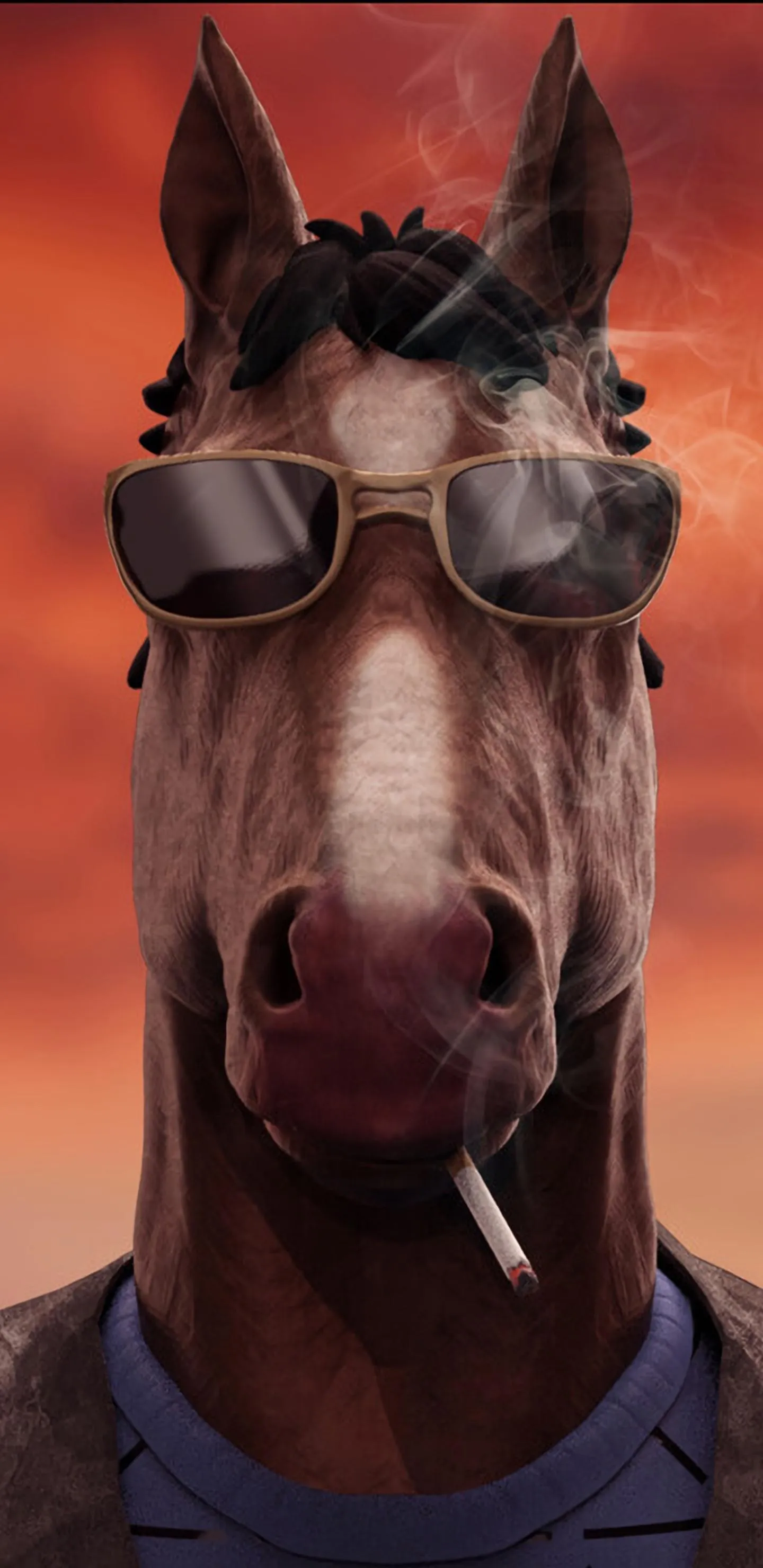 Horse with Sunglasses Funny Mobile Art Wallpaper freeHD