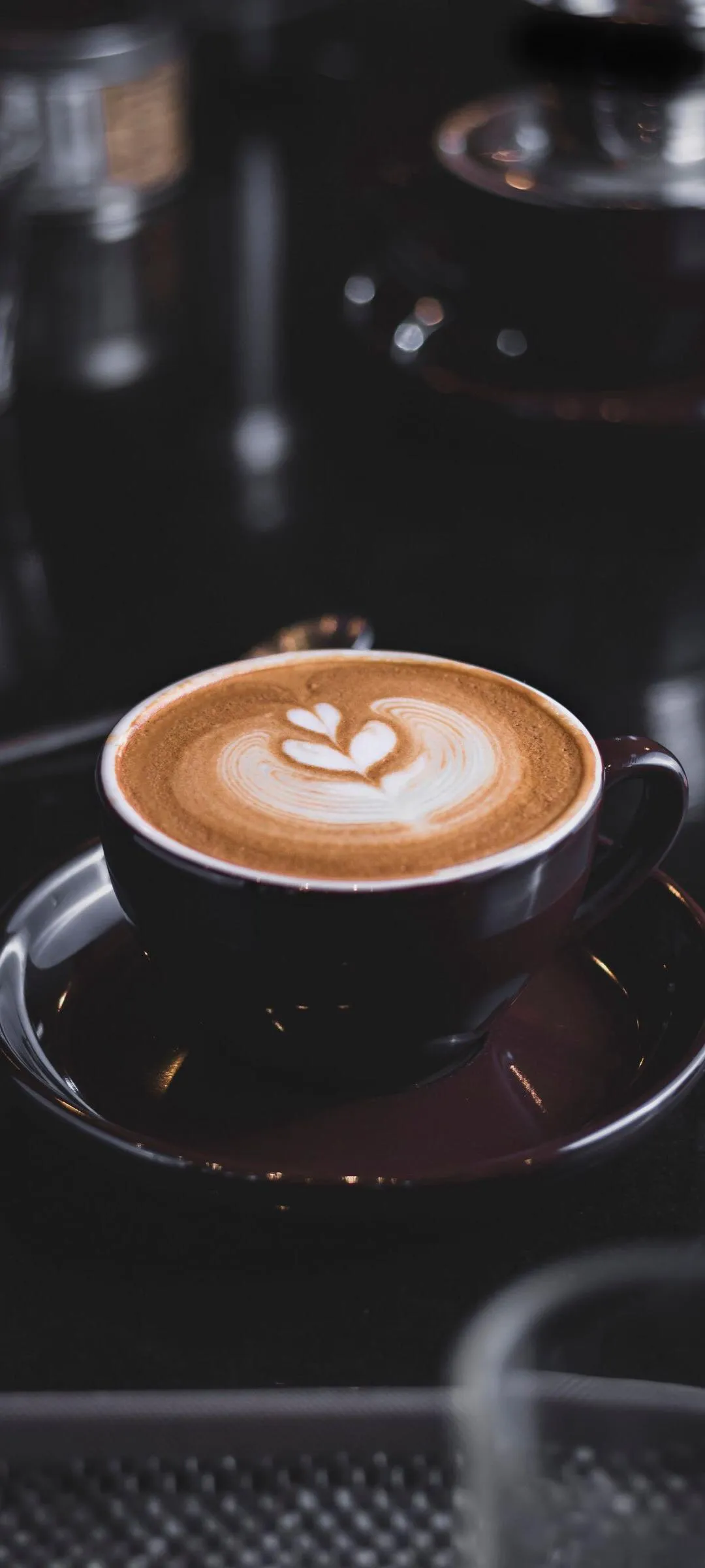 Hot Coffee Cup Art on Rustic Cafe Table Free Wallpaper