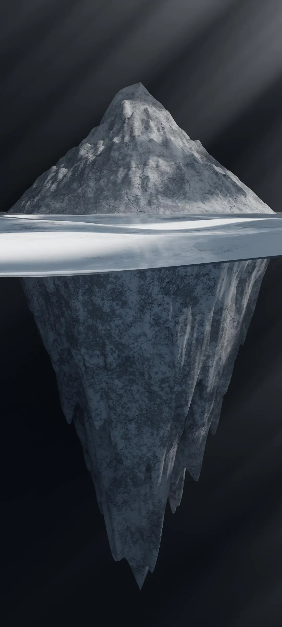 Iceberg in Ocean Minimal Art Wallpaper Design Background