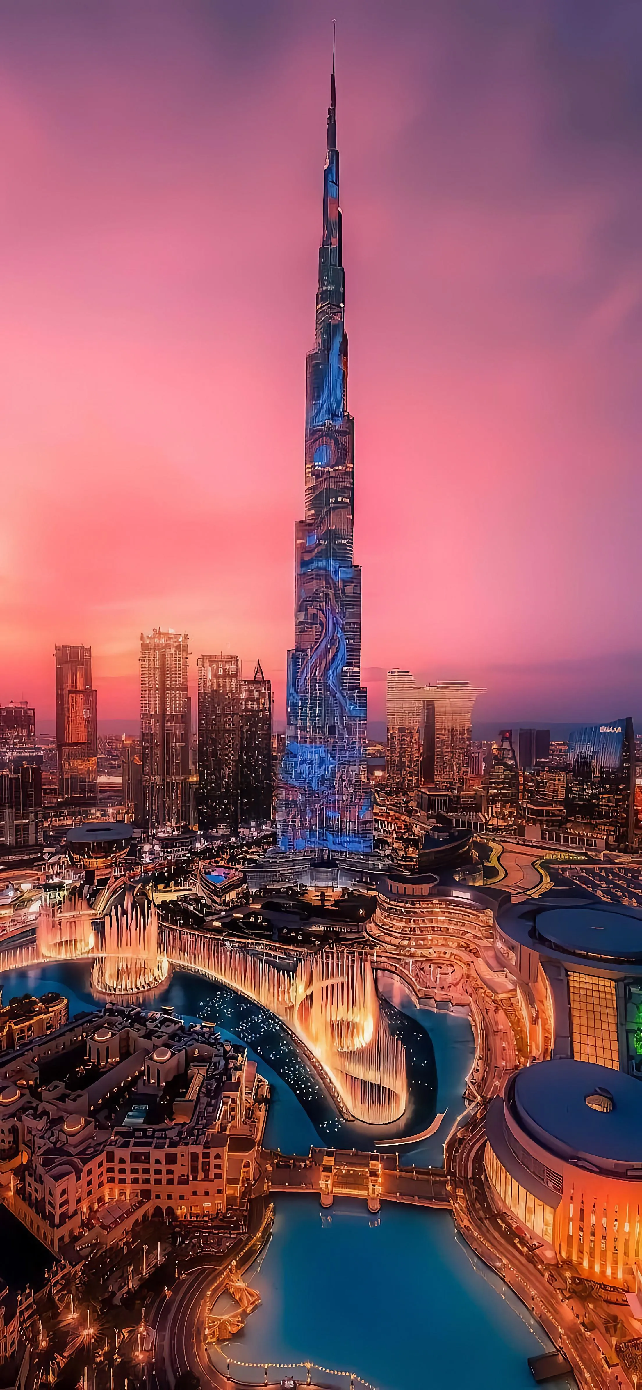 Iconic Tall Skyscraper in City at Sunset Mobile Wallpaper