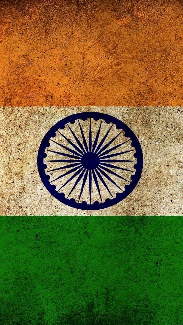 Indian Flag Displayed with Rustic Textured Background
