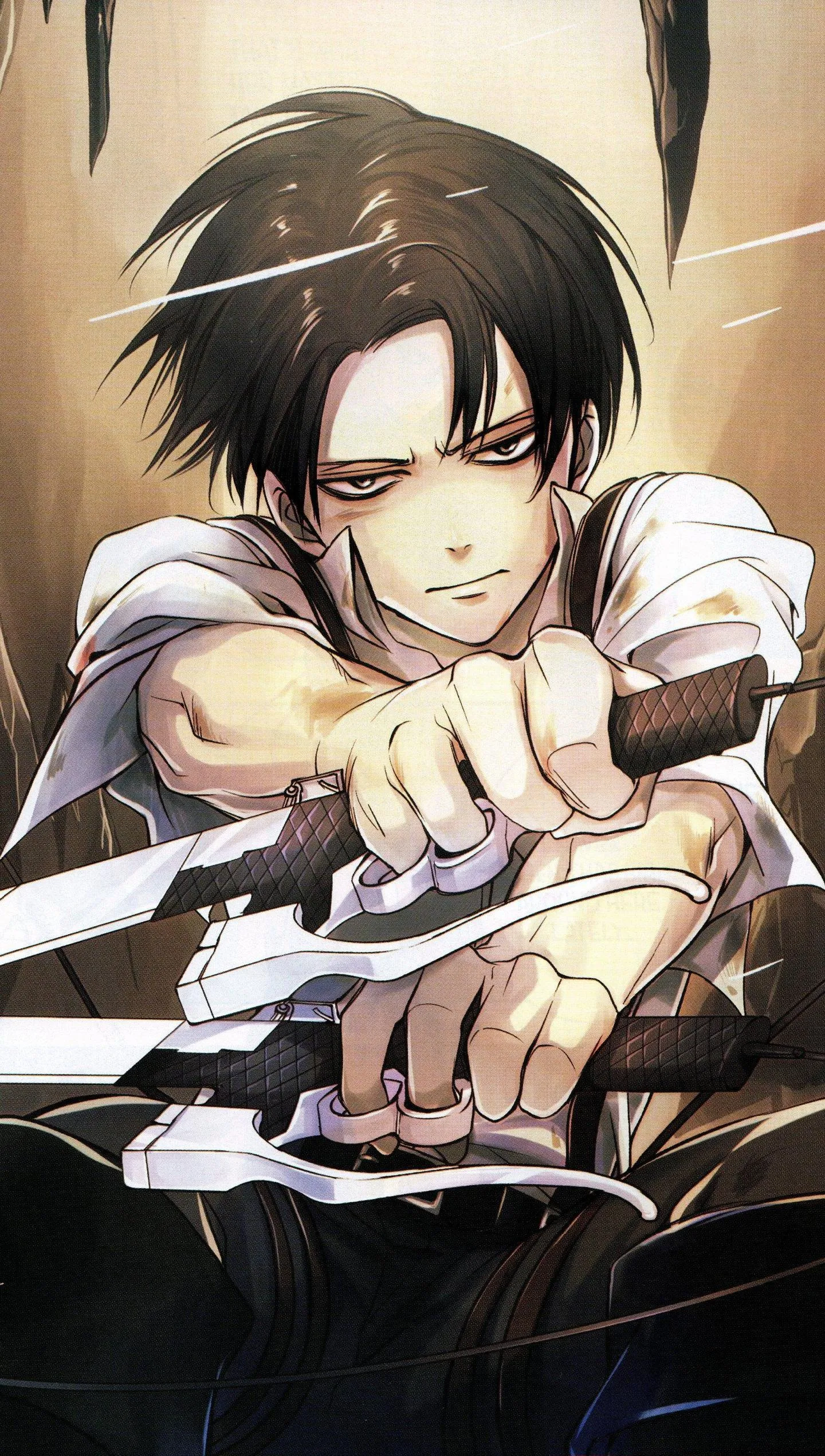 Intense Anime Fighter Preparing for a Powerful Attack