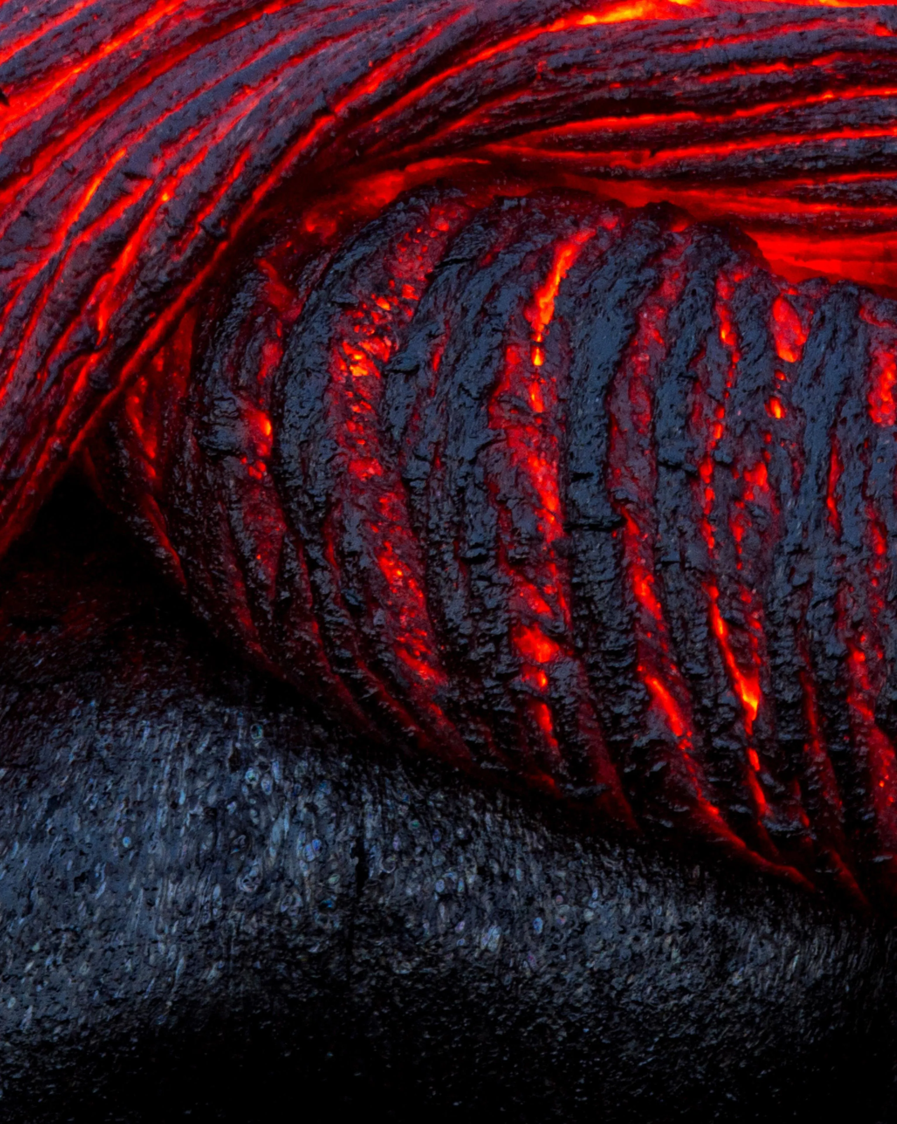 Intense Flowing Lava Texture Glowing with Fiery Heat