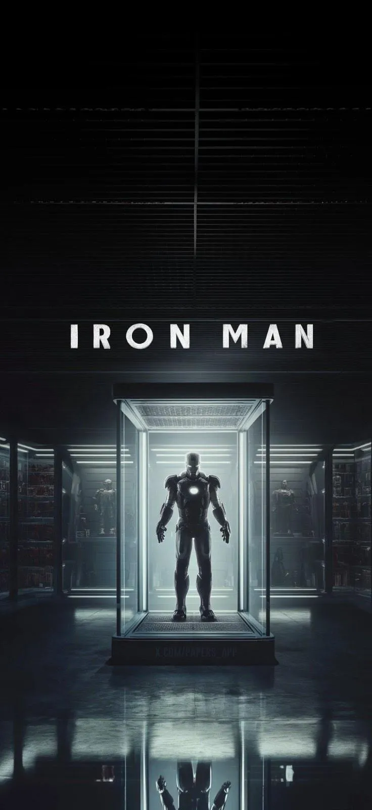 Iron Hero in Spotlight Modern Minimal Poster Art Wallpaper