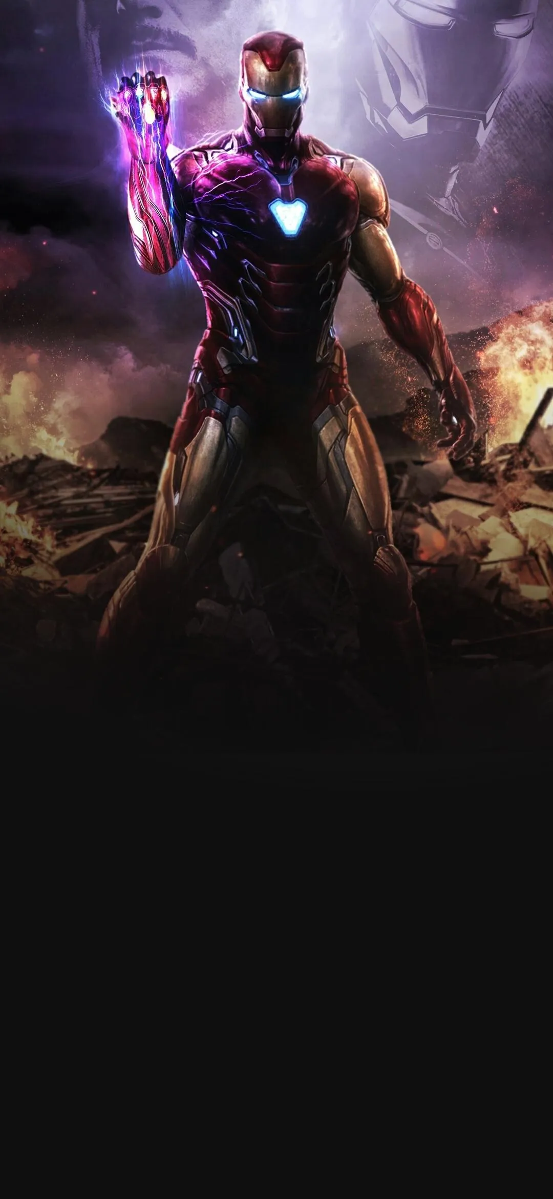 Ironman Standing in Storm with Glowing Power Image